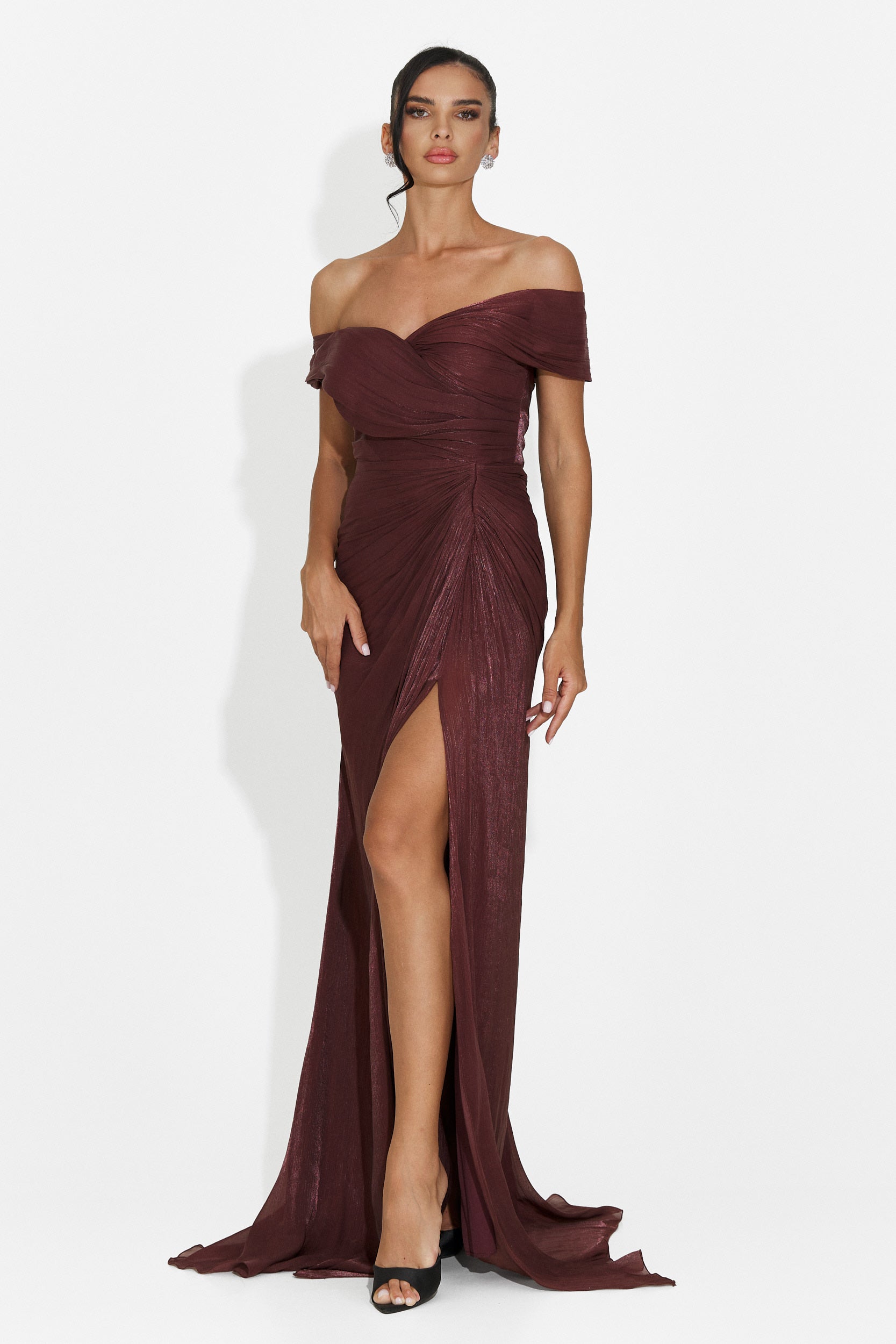 Rochie dama lunga maro Wagner Bogas