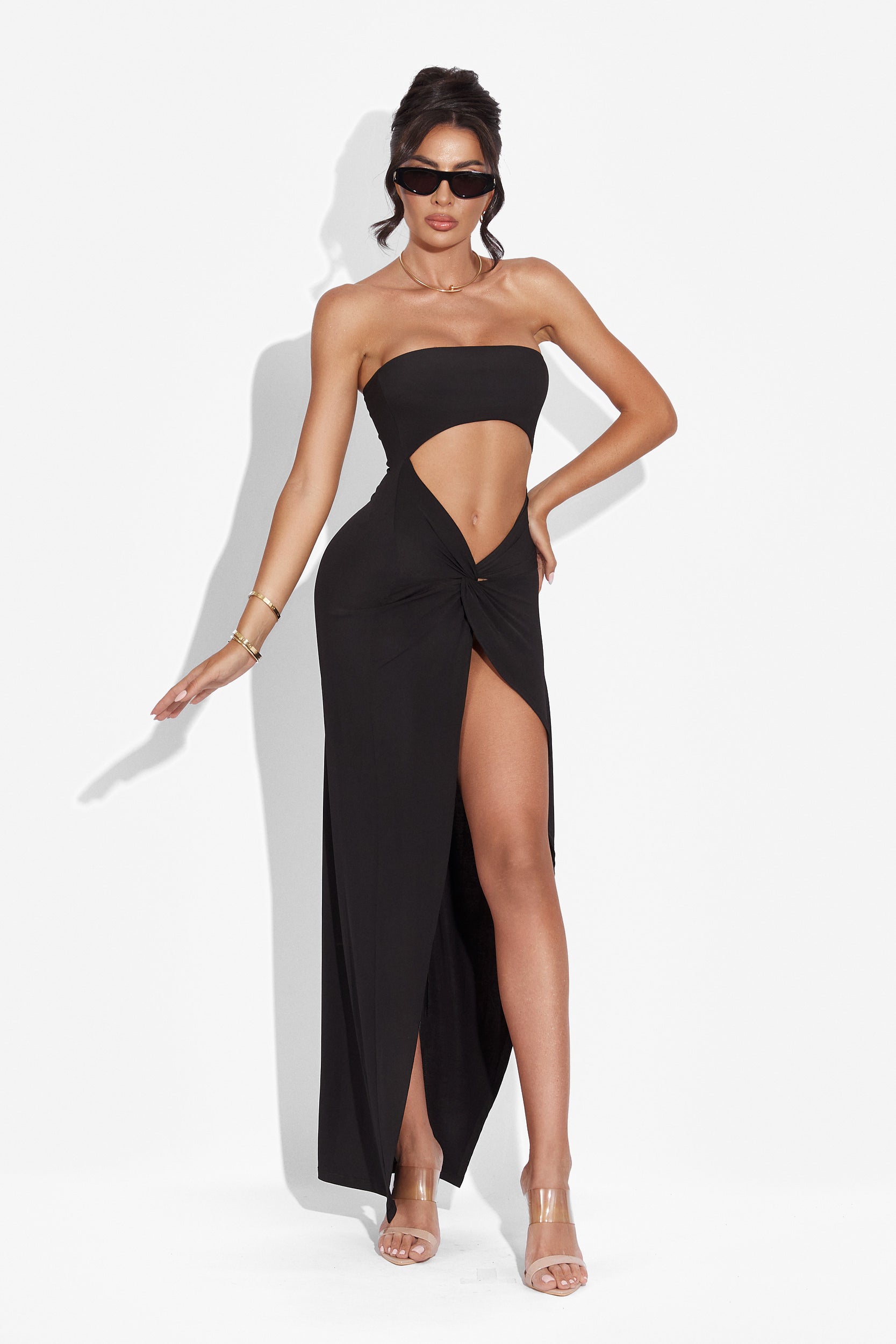 Rochie dama lunga neagra Arona Bogas