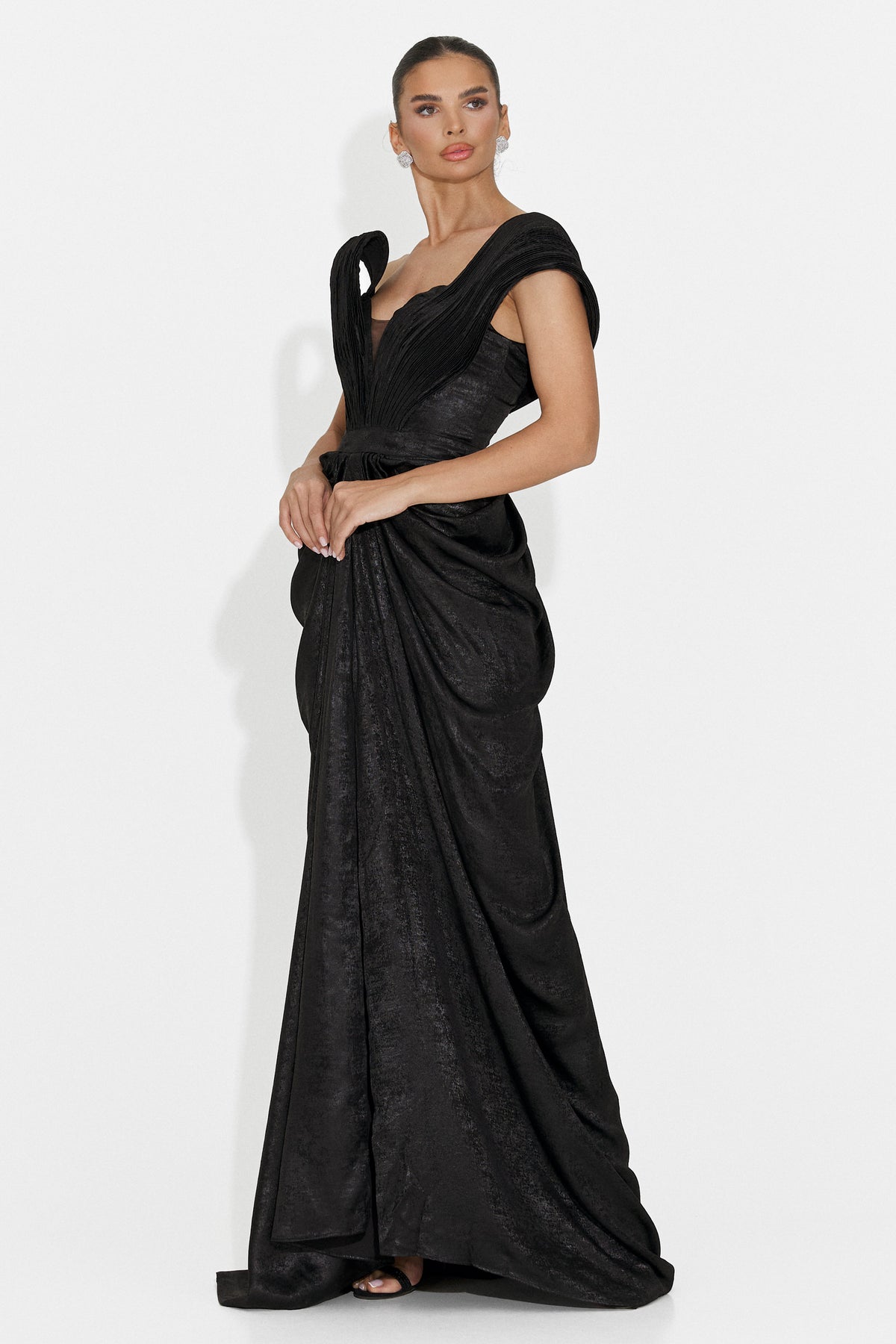 Rochie dama lunga neagra Becker Bogas, imaginea 3 din 8