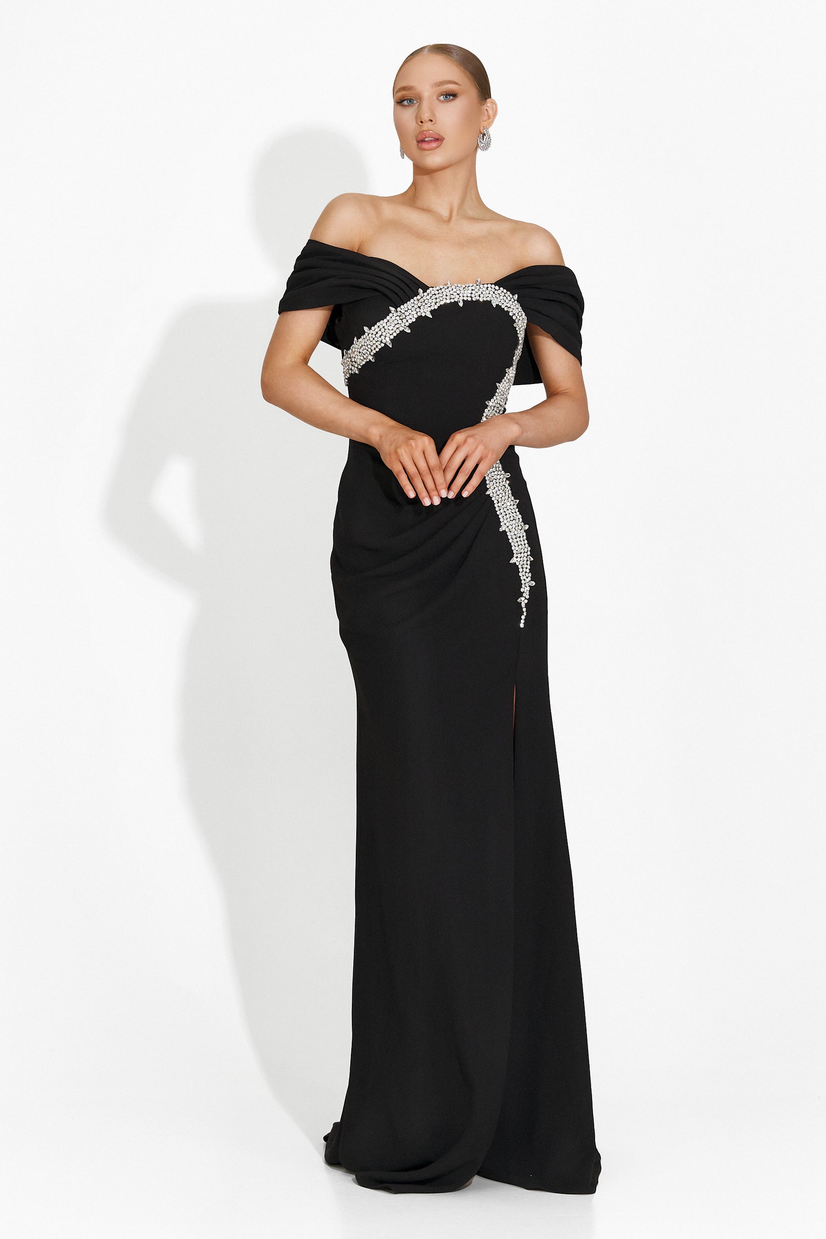 Rochie dama lunga neagra Condesa Bogas