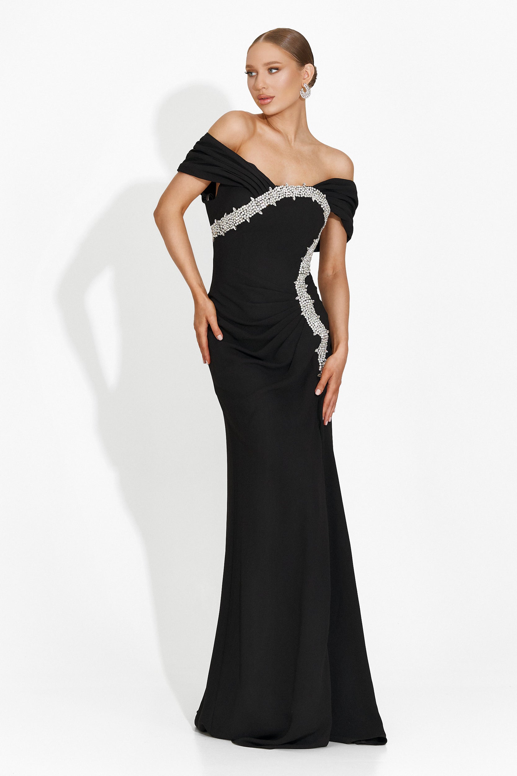 Rochie dama lunga neagra Condesa Bogas