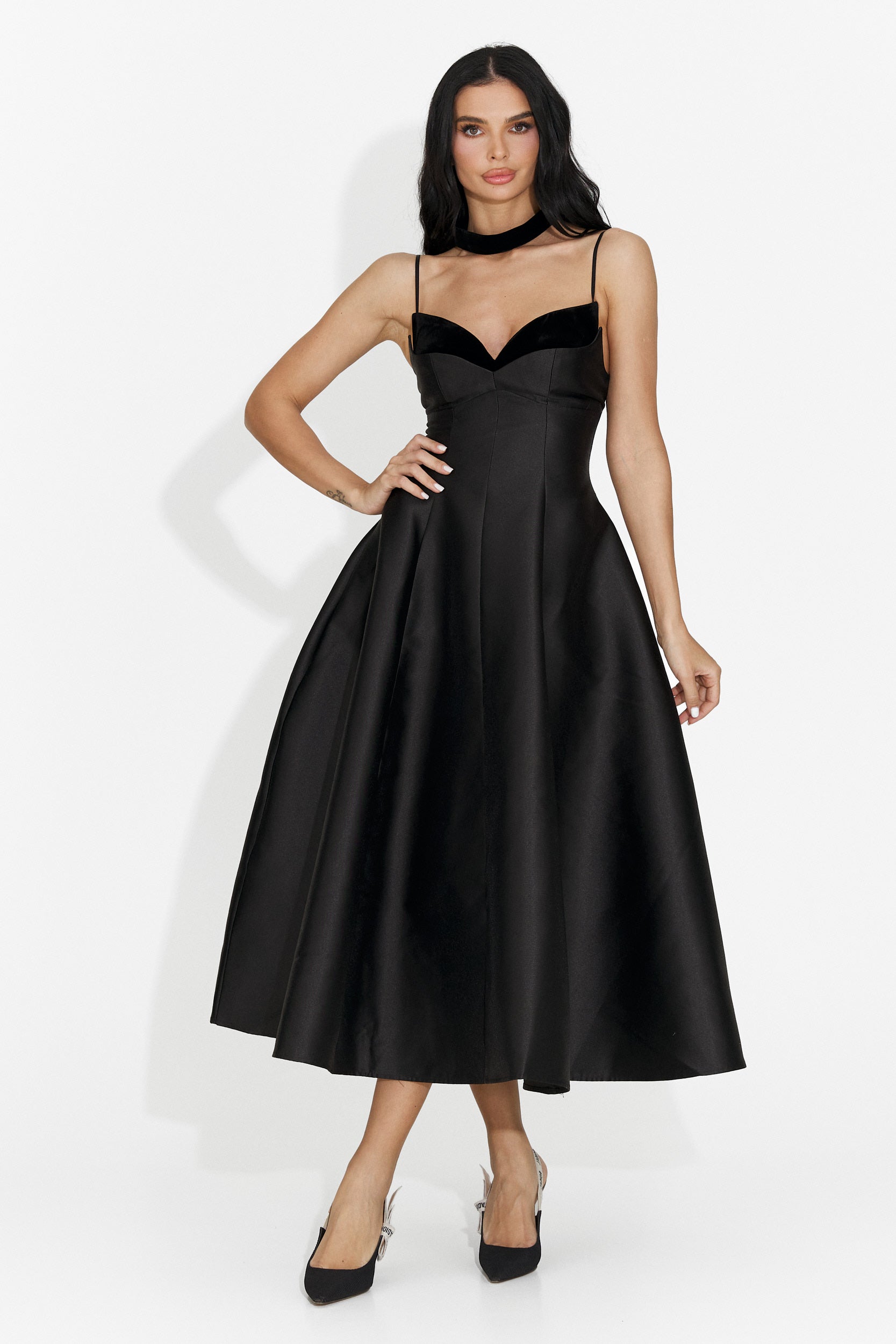 Rochie dama lunga neagra Coriza Bogas