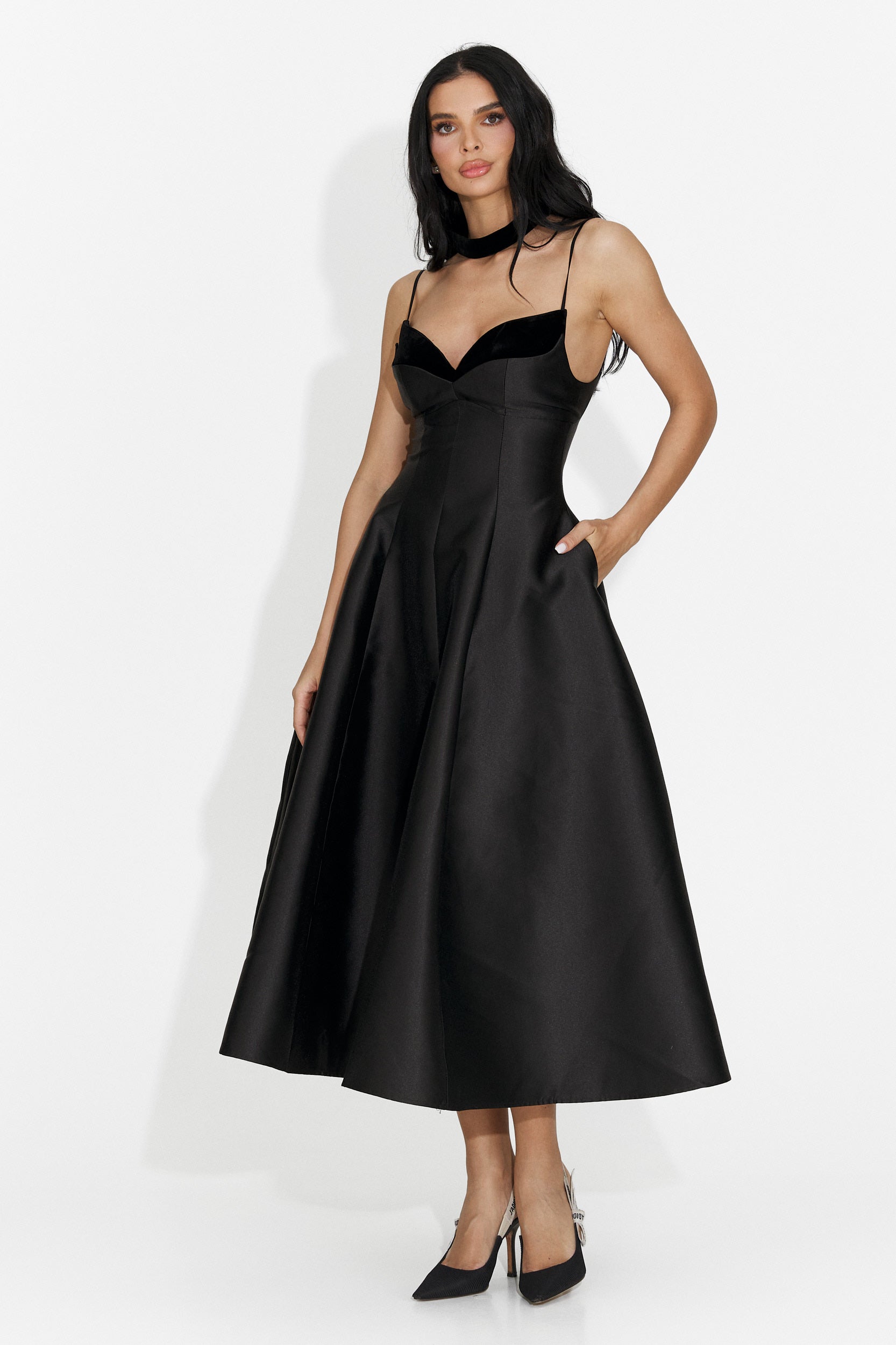 Rochie dama lunga neagra Coriza Bogas