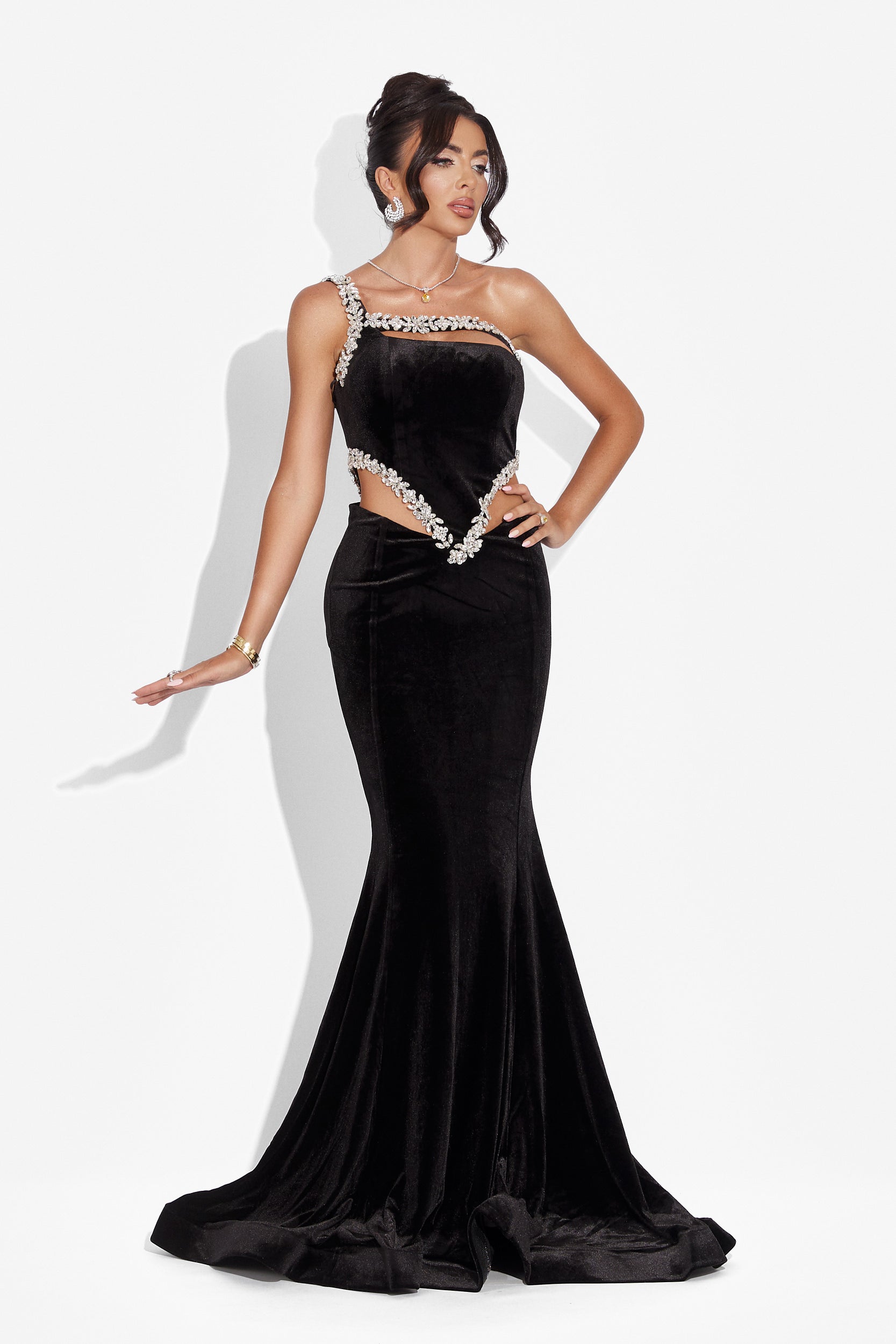 Rochie dama lunga neagra Elisha Bogas
