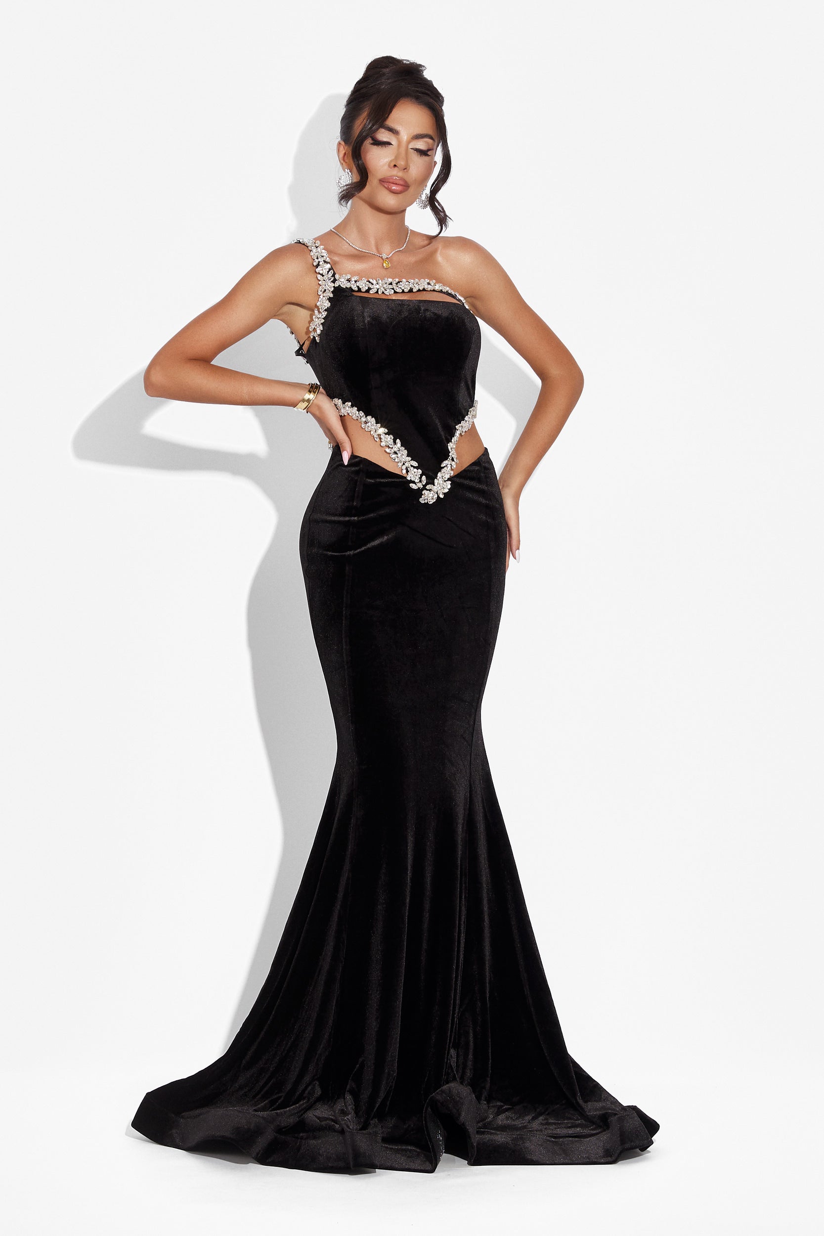 Rochie dama lunga neagra Elisha Bogas