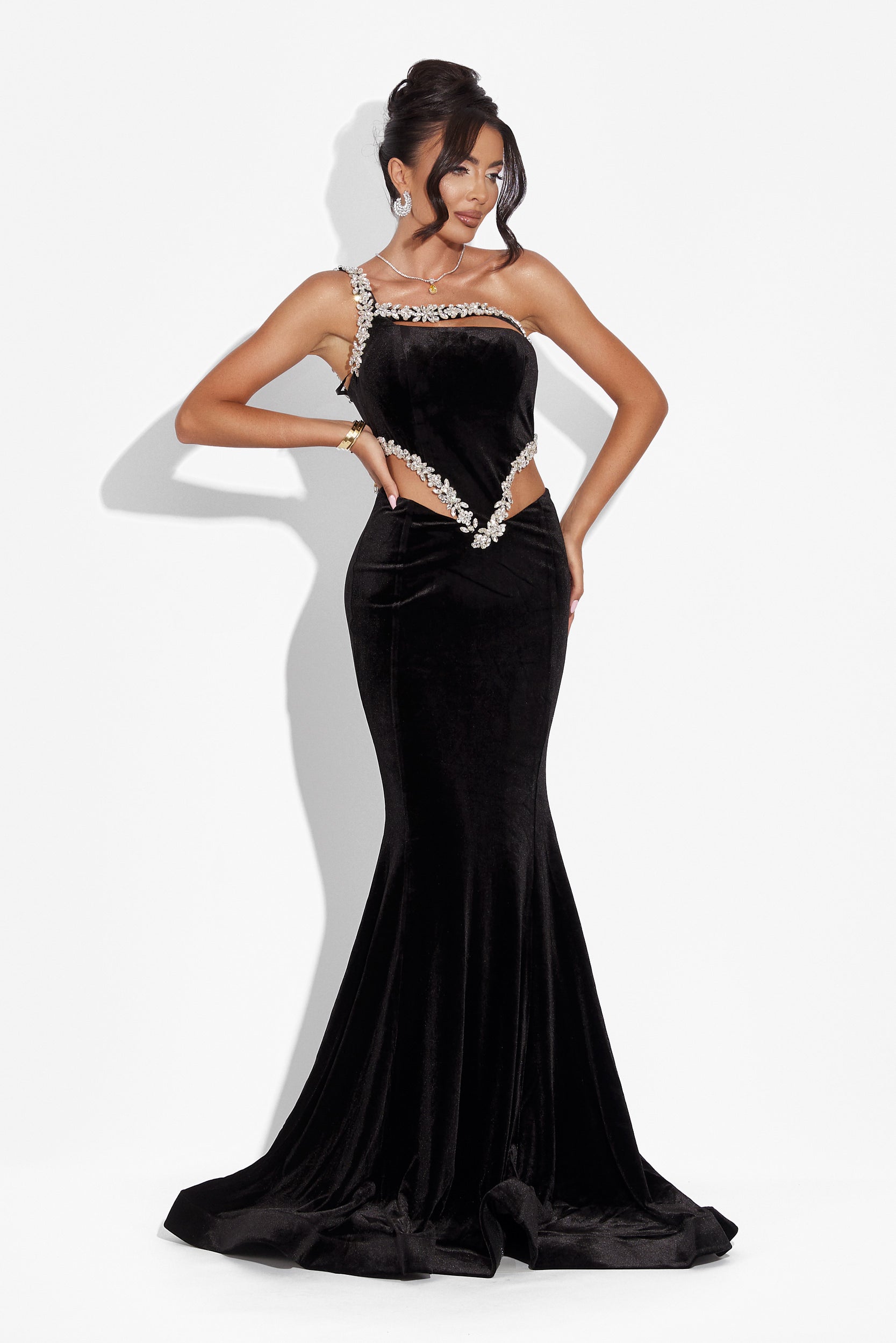 Rochie dama lunga neagra Elisha Bogas