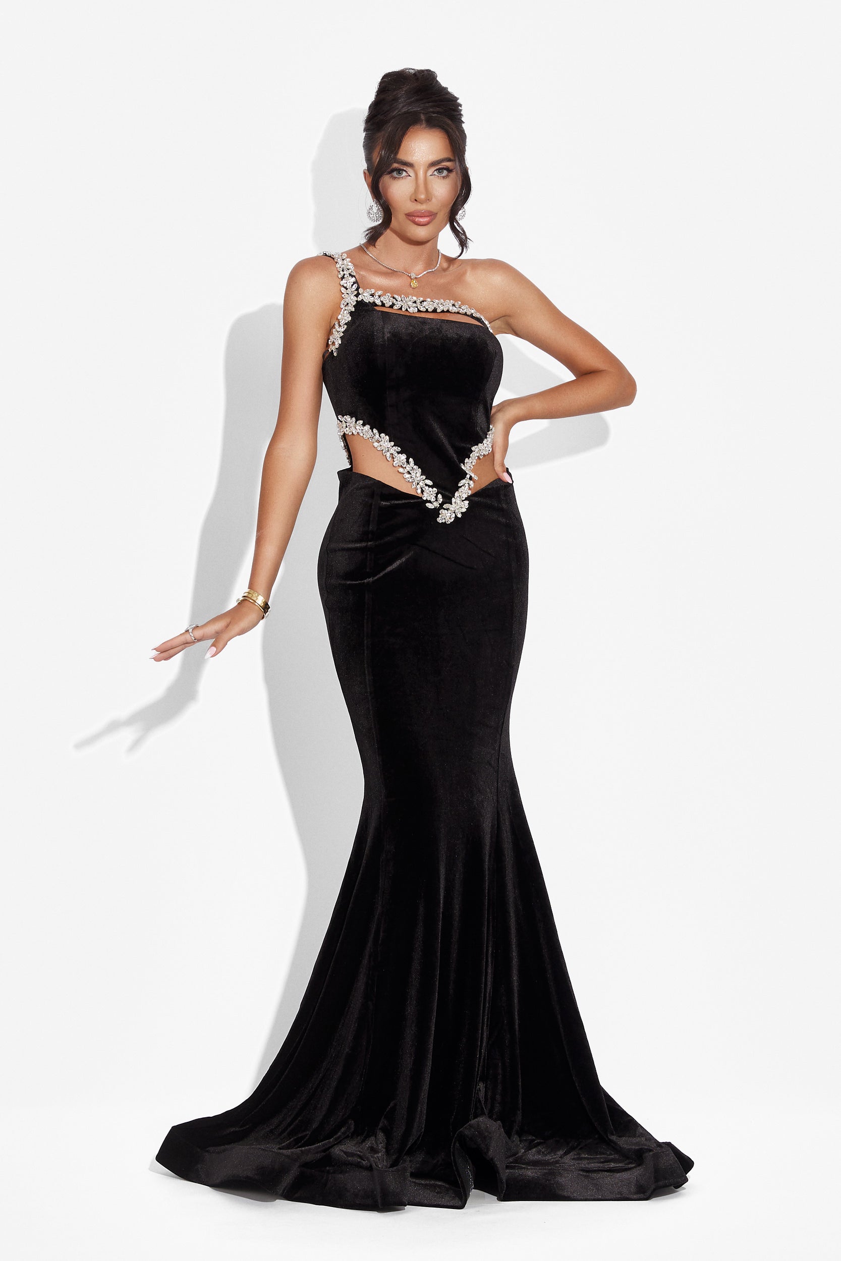 Rochie dama lunga neagra Elisha Bogas