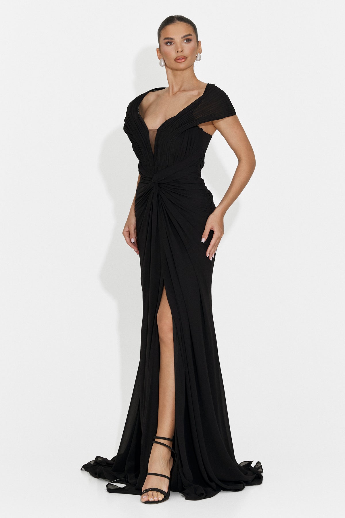 Rochie dama lunga neagra Emilia Bogas, imaginea 6 din 7