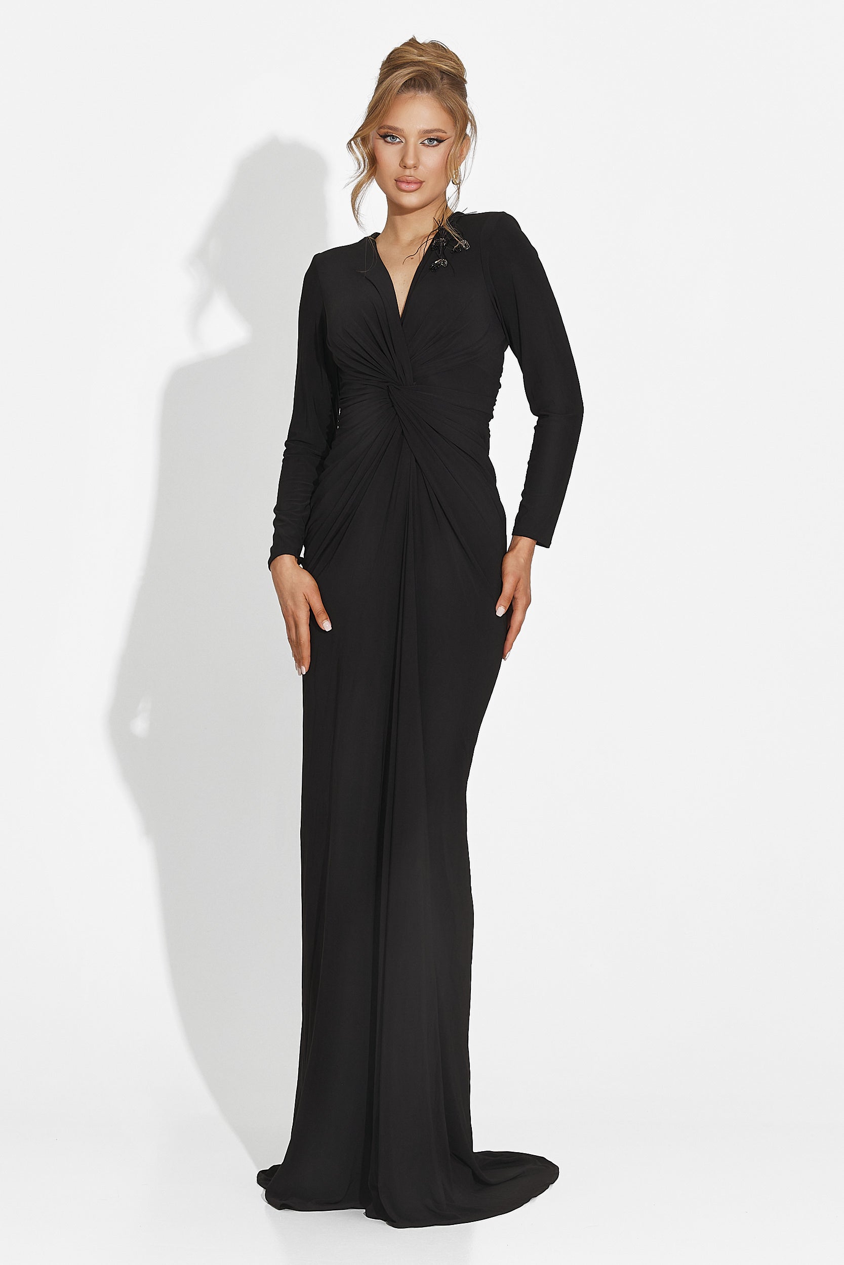 Long black dress for women by Ensa Bogas