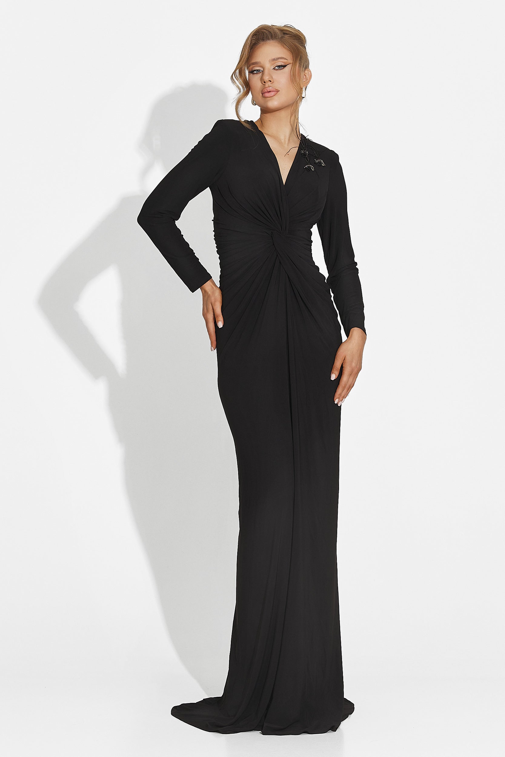 Long black dress for women by Ensa Bogas