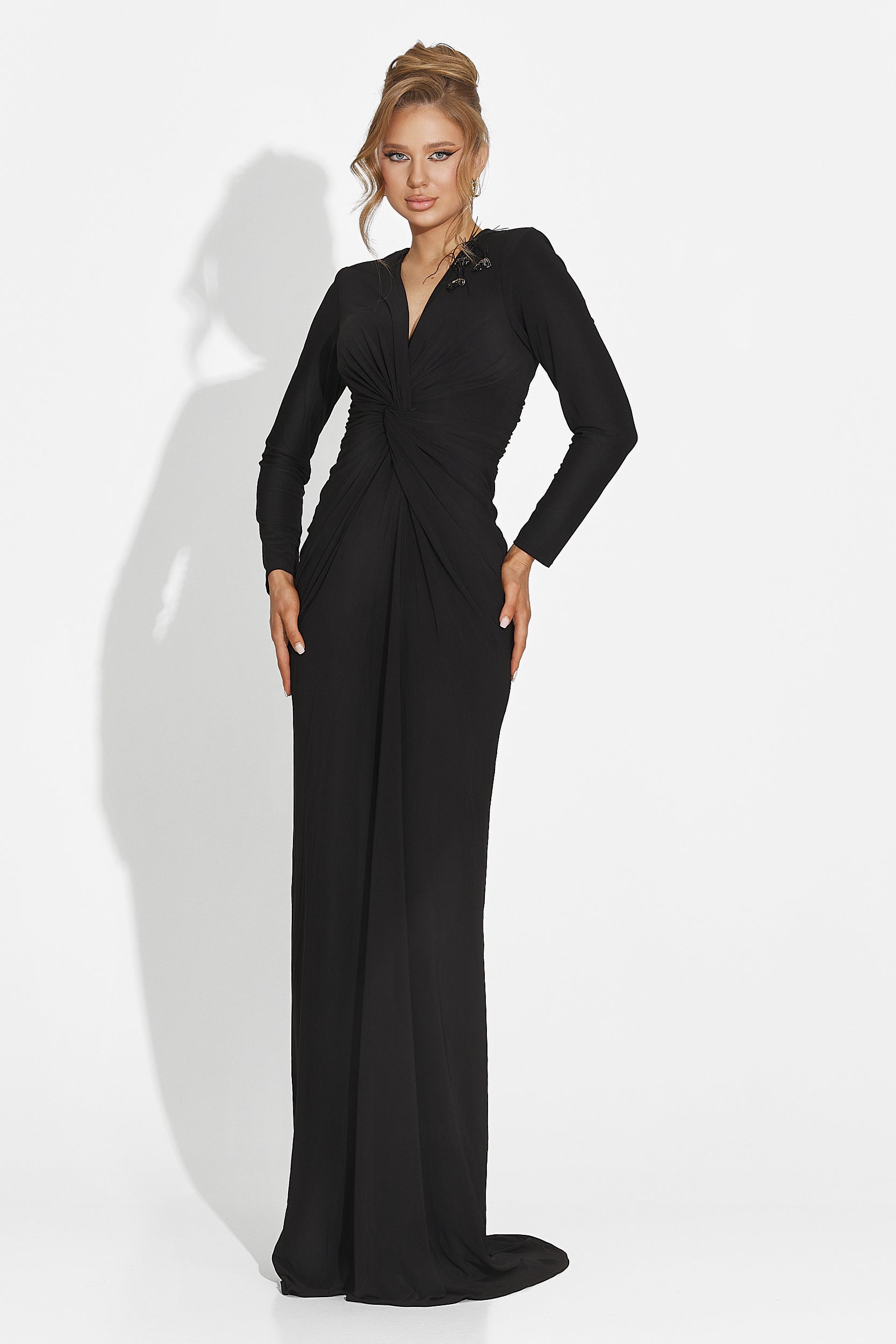 Long black dress for women by Ensa Bogas