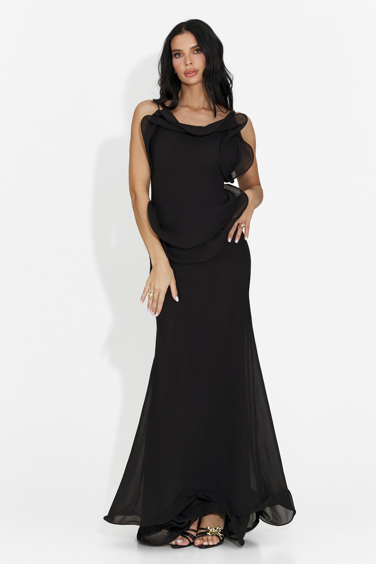 Rochie dama lunga neagra Flary Bogas, imaginea 6 din 7