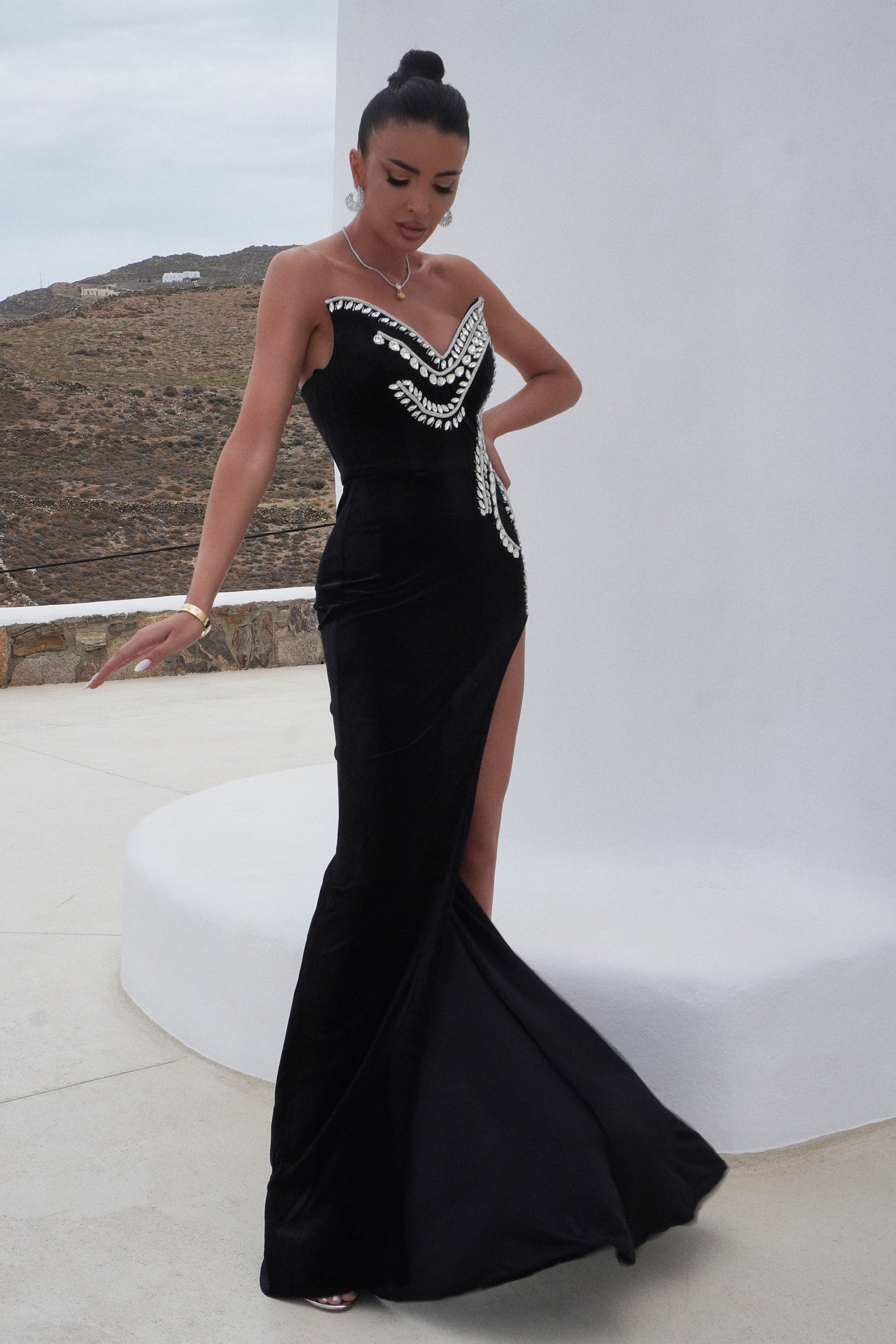 Rochie dama lunga neagra Ginia Bogas
