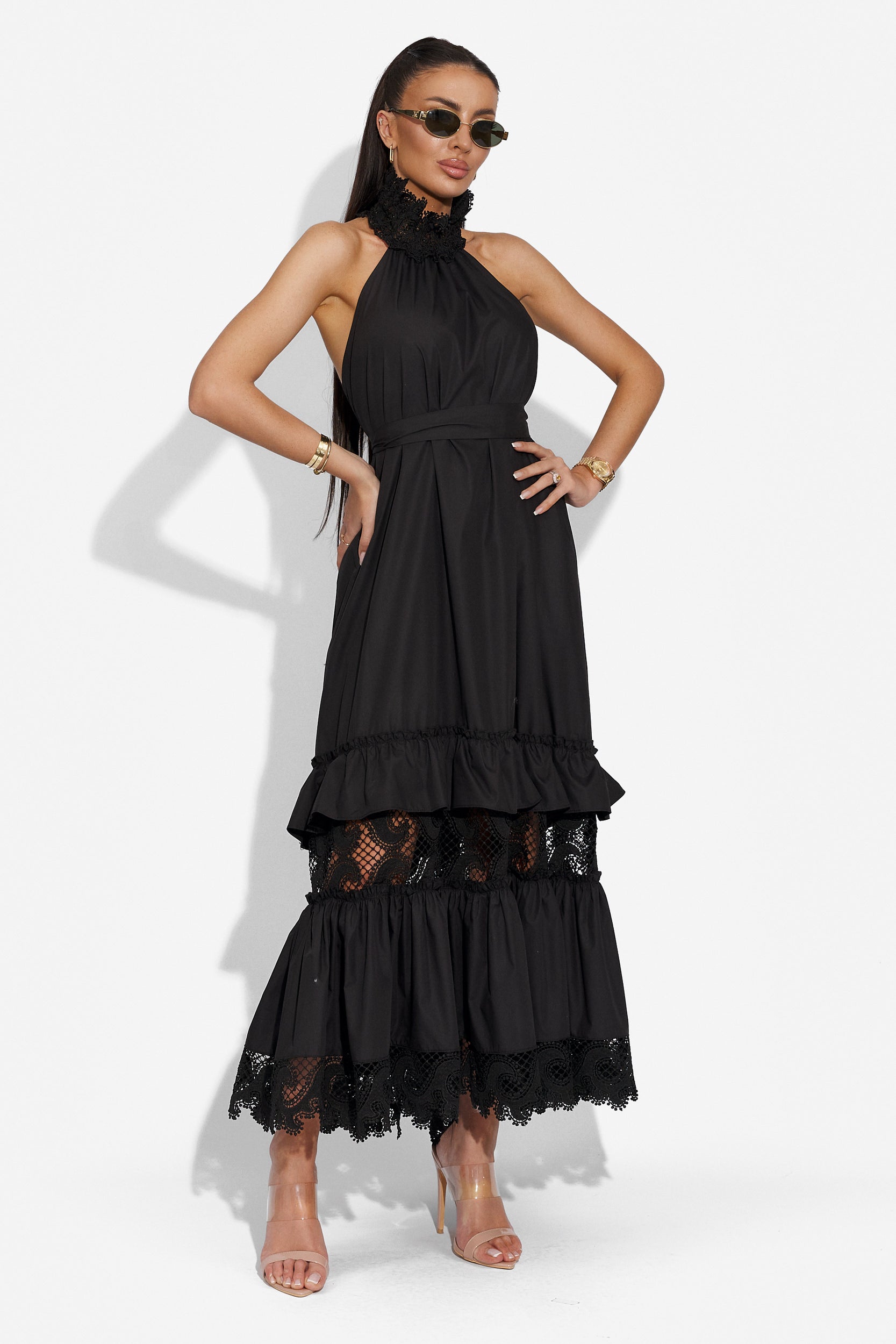 Rochie dama lunga neagra Internaty Bogas