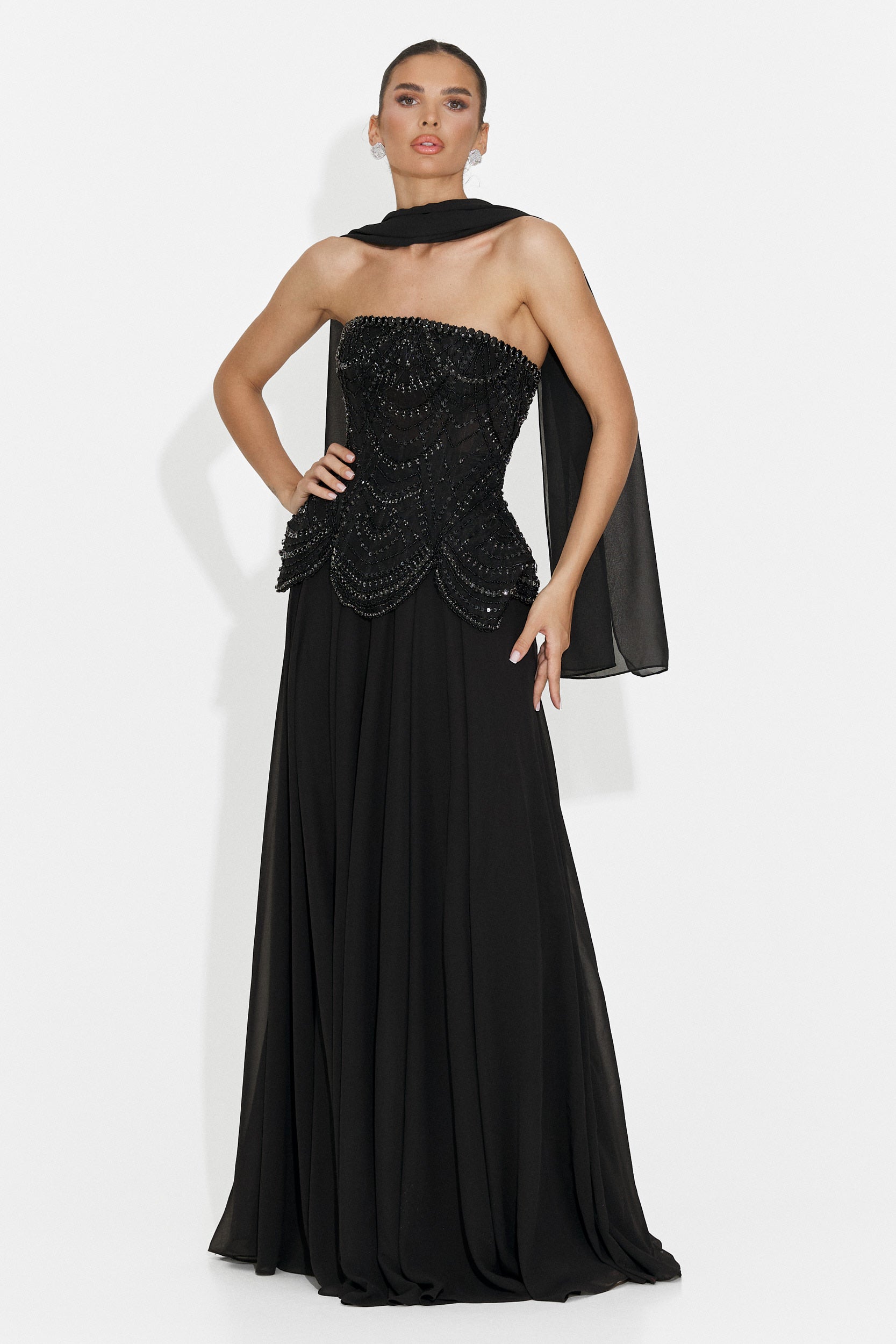 Rochie dama lunga neagra Jutta Bogas