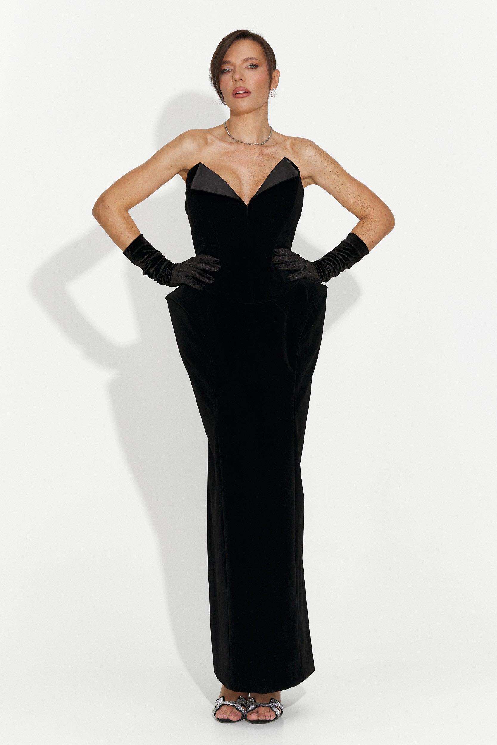 Rochie dama lunga neagra Lavel Bogas