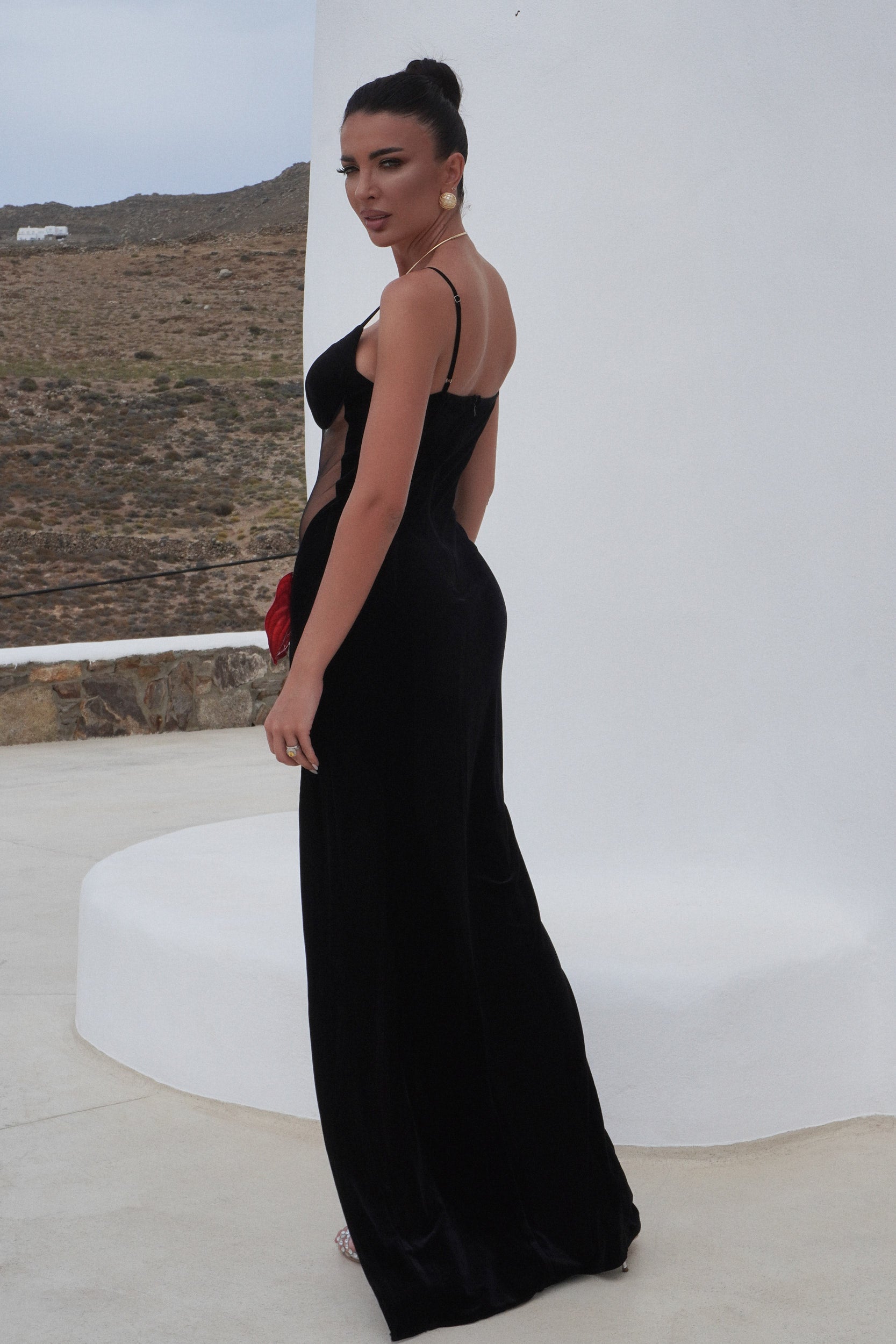 Rochie dama lunga neagra Majestic Bogas