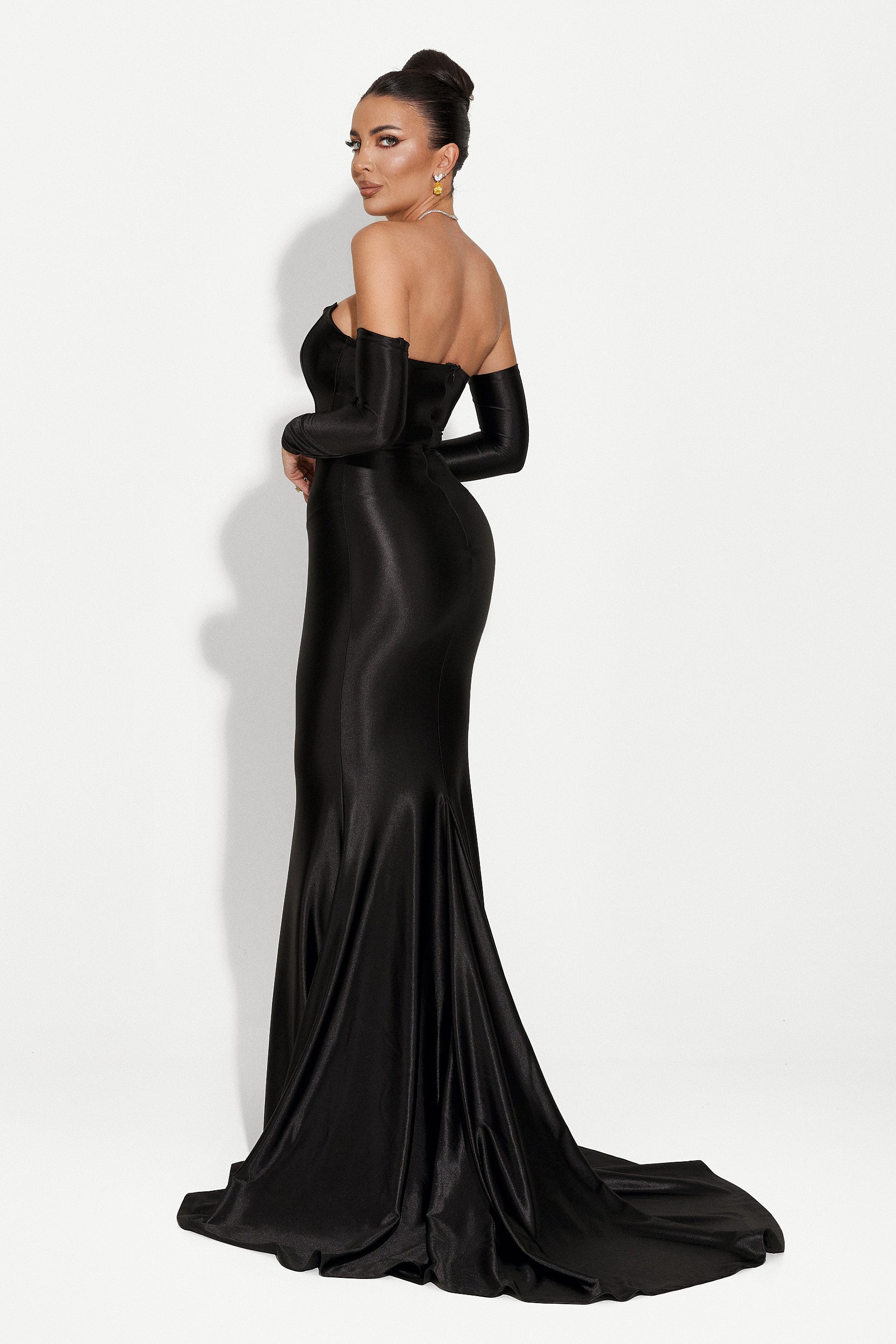 Malonia Bogas Long Black Women's Dress