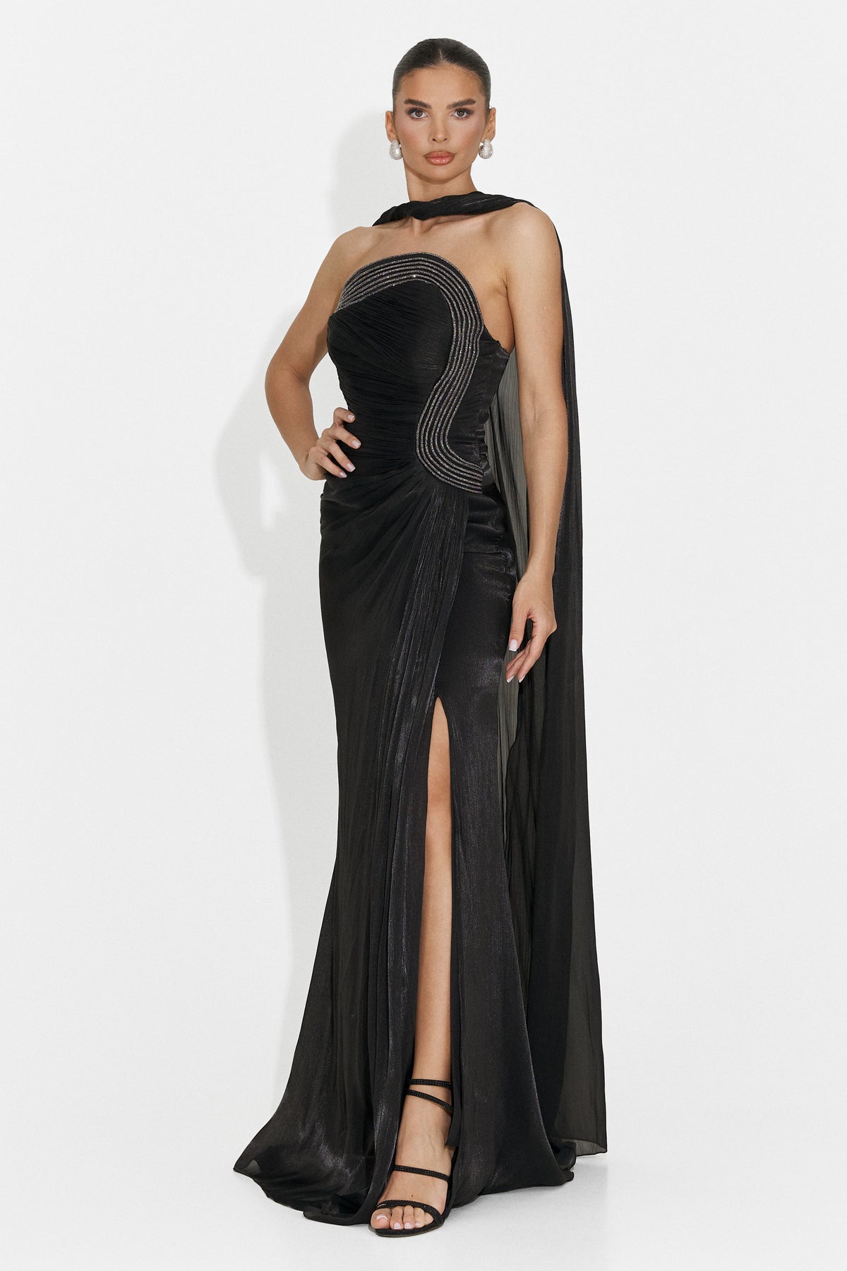 Rochie dama lunga neagra Moritz Bogas, imaginea 2 din 6