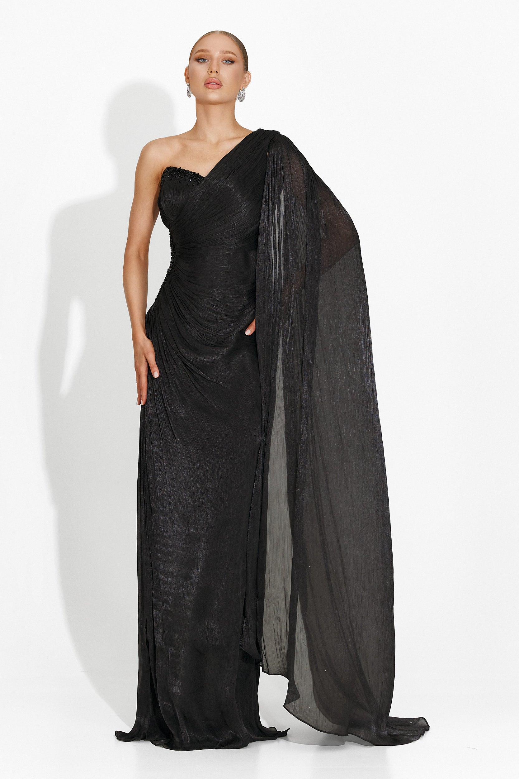 Rochie dama lunga neagra Rosamona Bogas