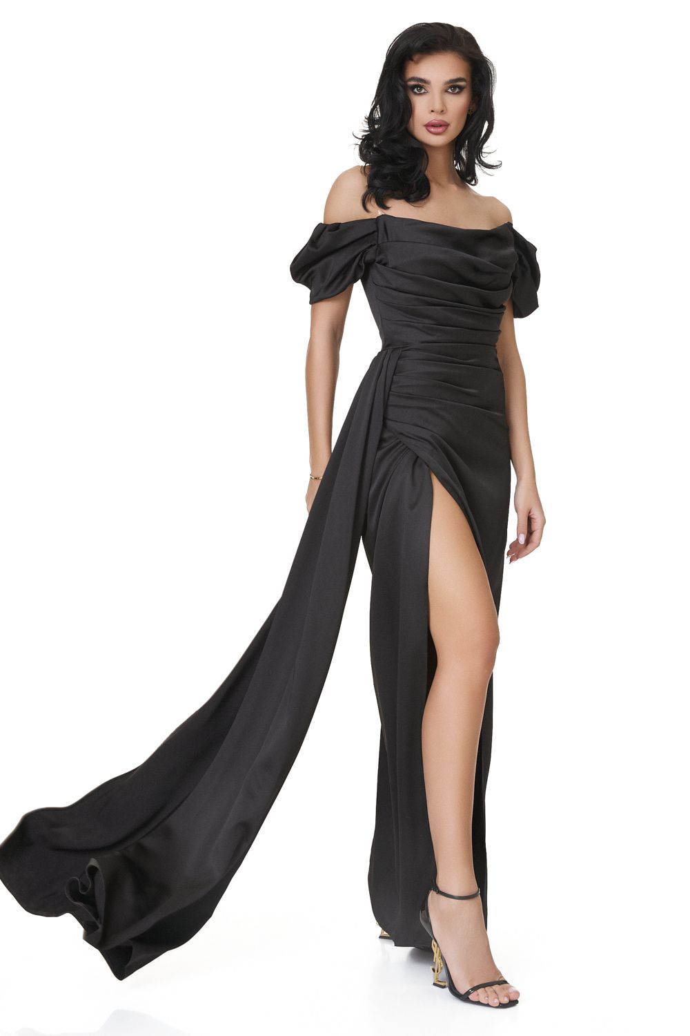 Serminisia Bogas long black dress for women