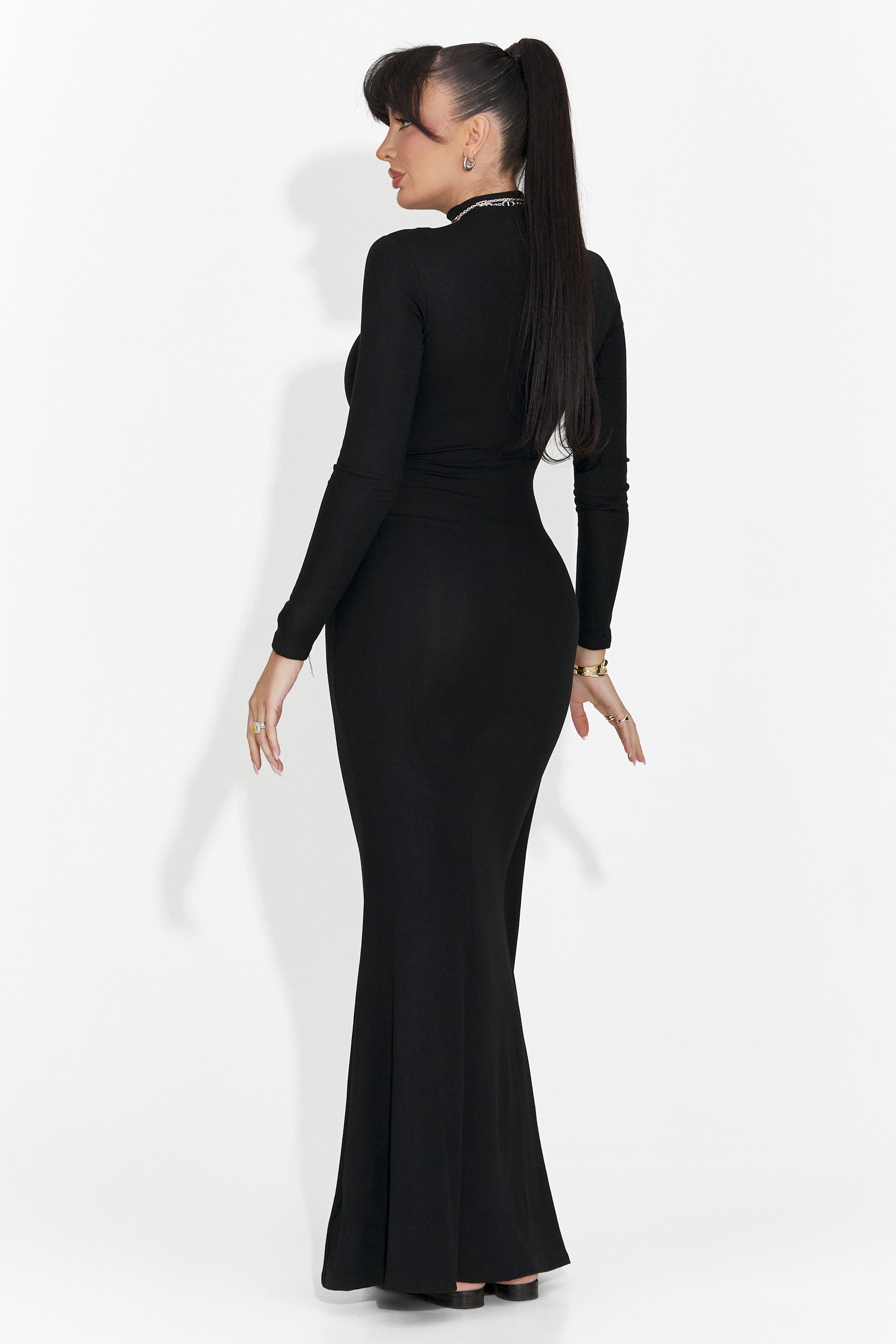 Rochie dama lunga neagra Sharita Bogas