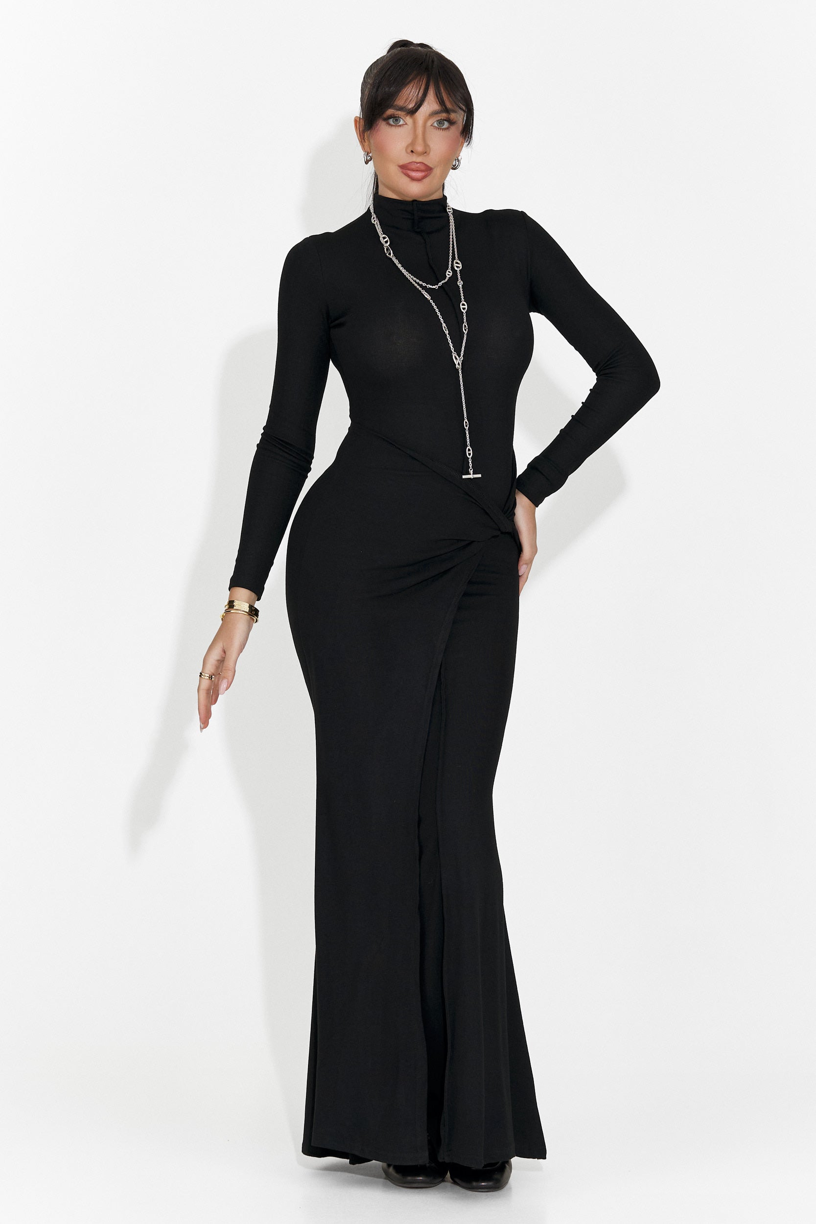Rochie dama lunga neagra Sharita Bogas