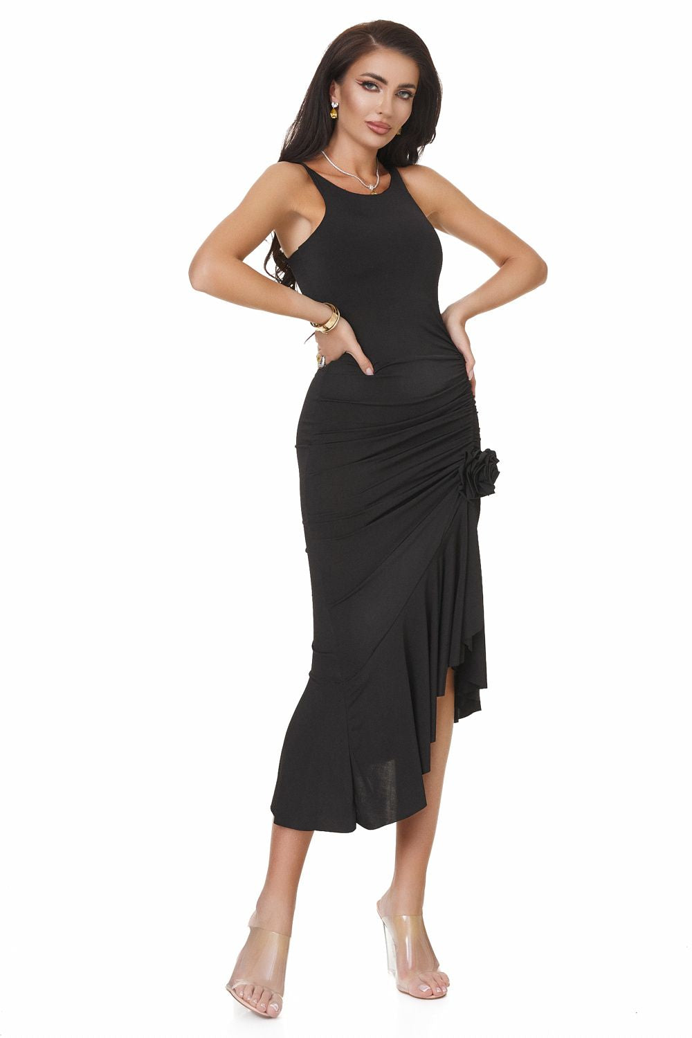 Rochie dama lunga neagra Tedesy Bogas
