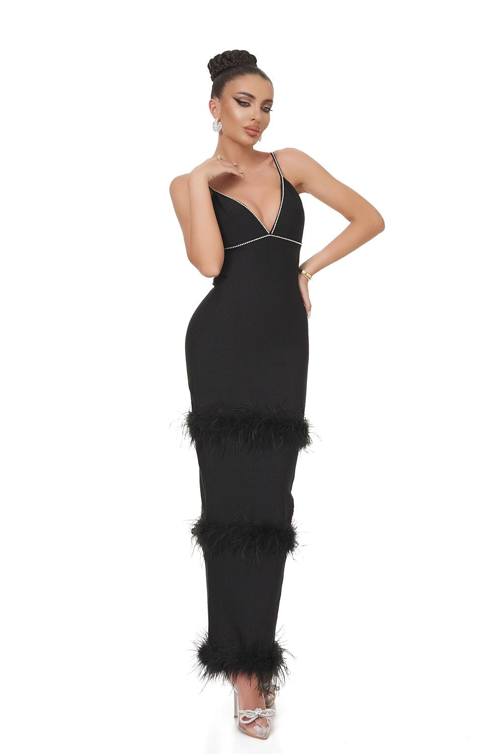 Rochie dama lunga neagra Winona Bogas
