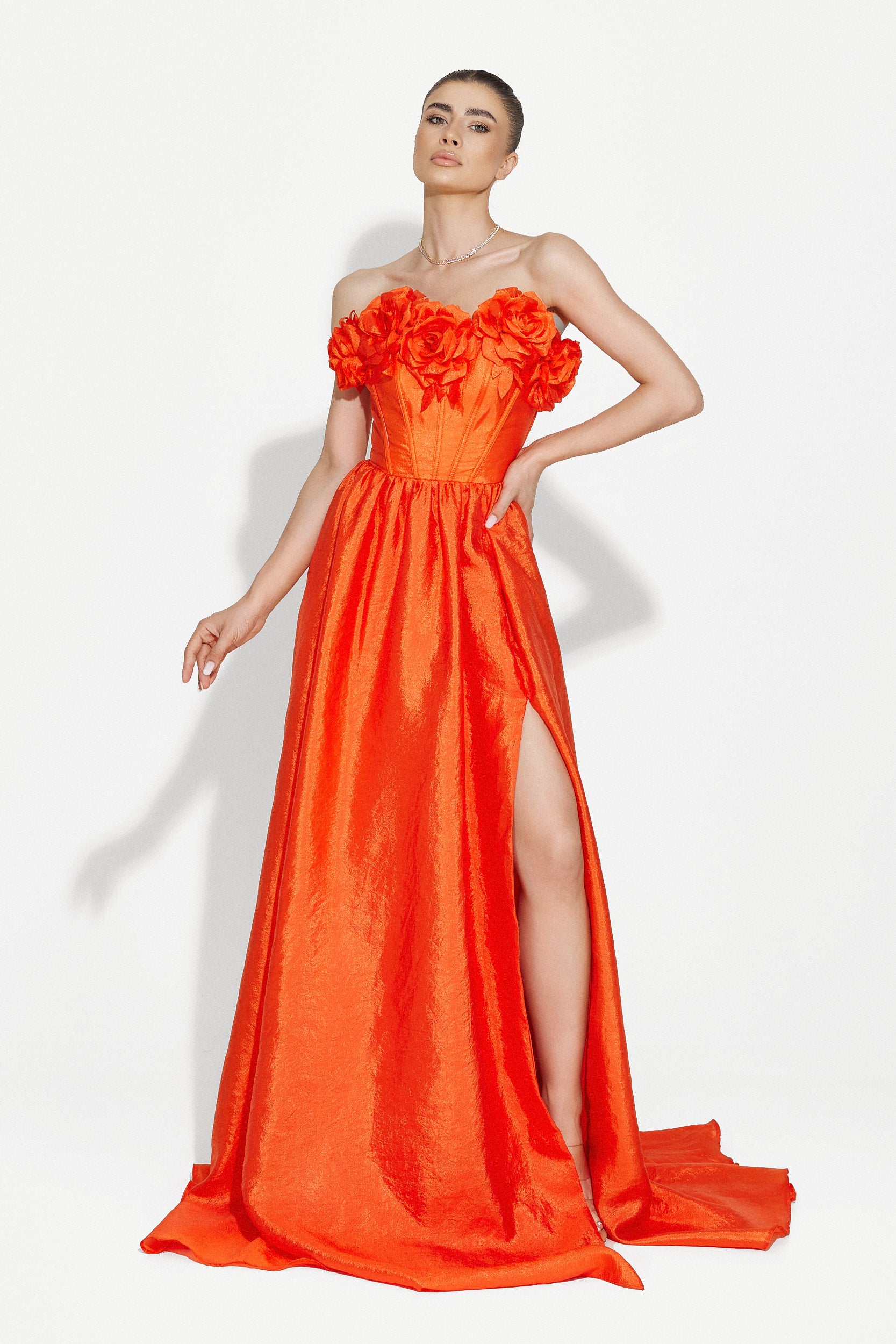 Ayana Bogas long orange women's dress