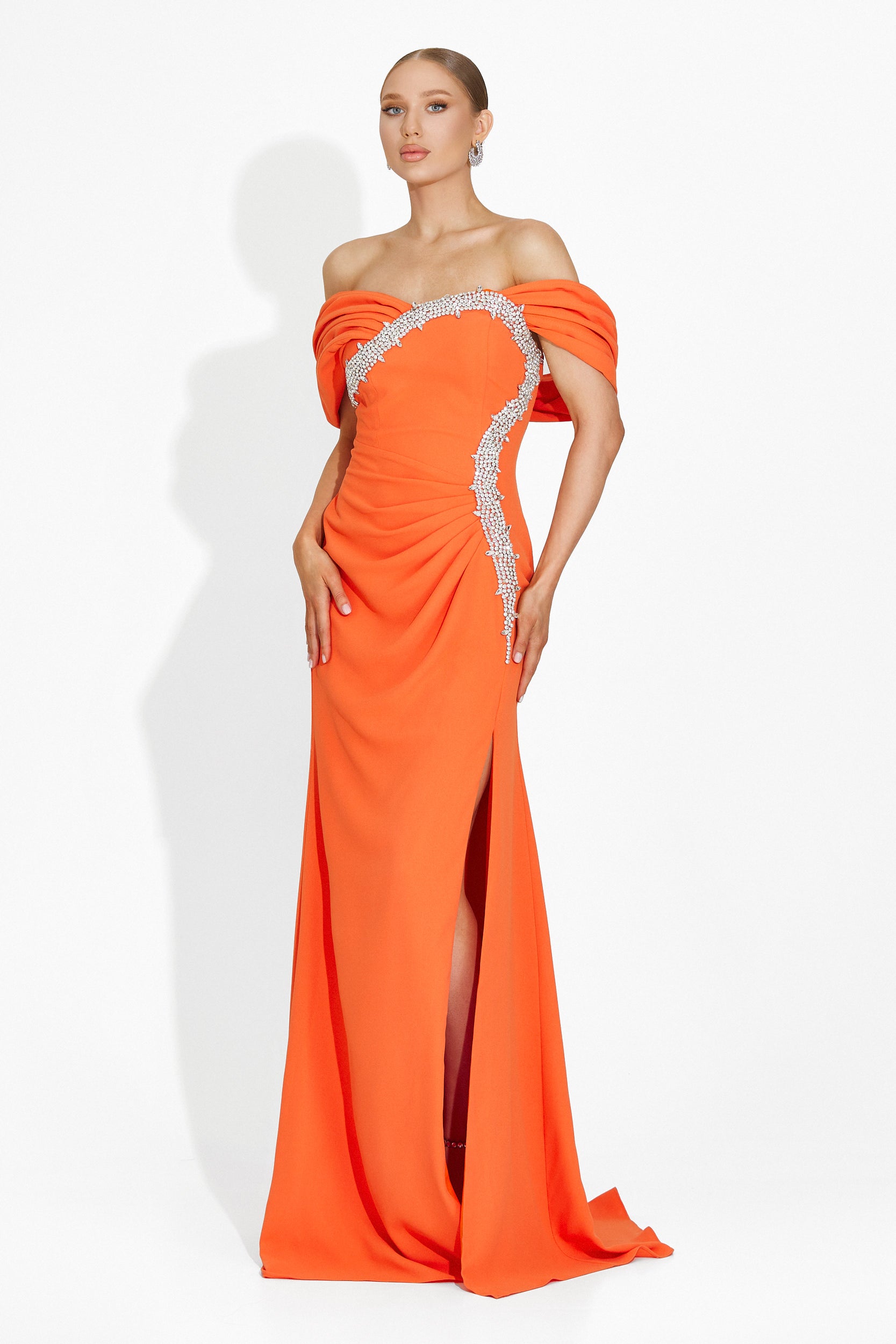 Long orange dress Countess Bogas