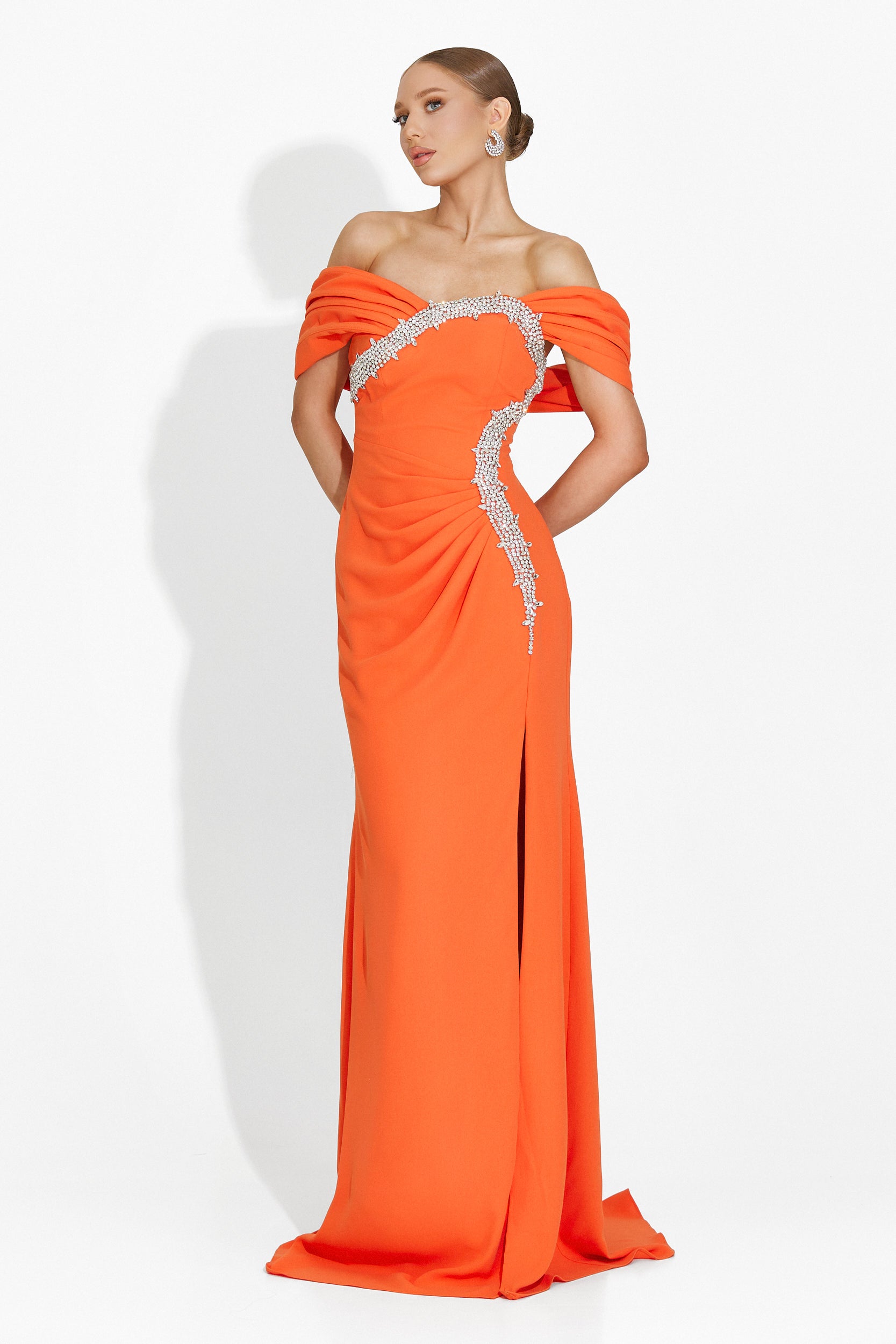 Long orange dress Countess Bogas