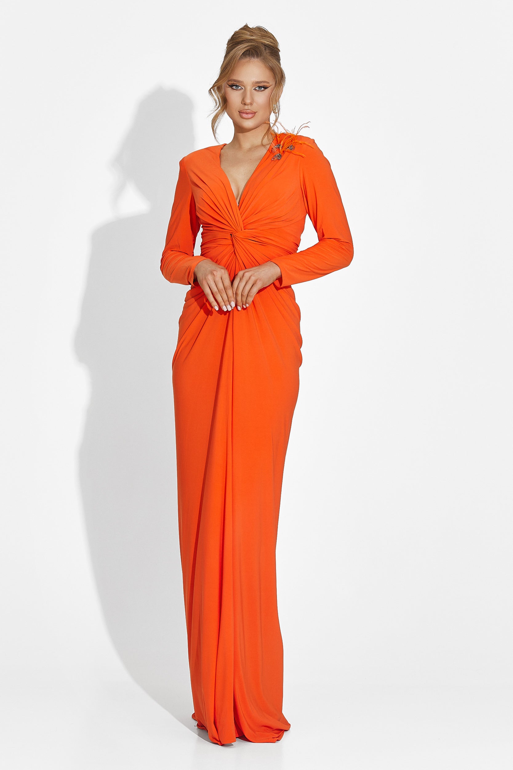 Rochie dama lunga portocalie Ensa Bogas