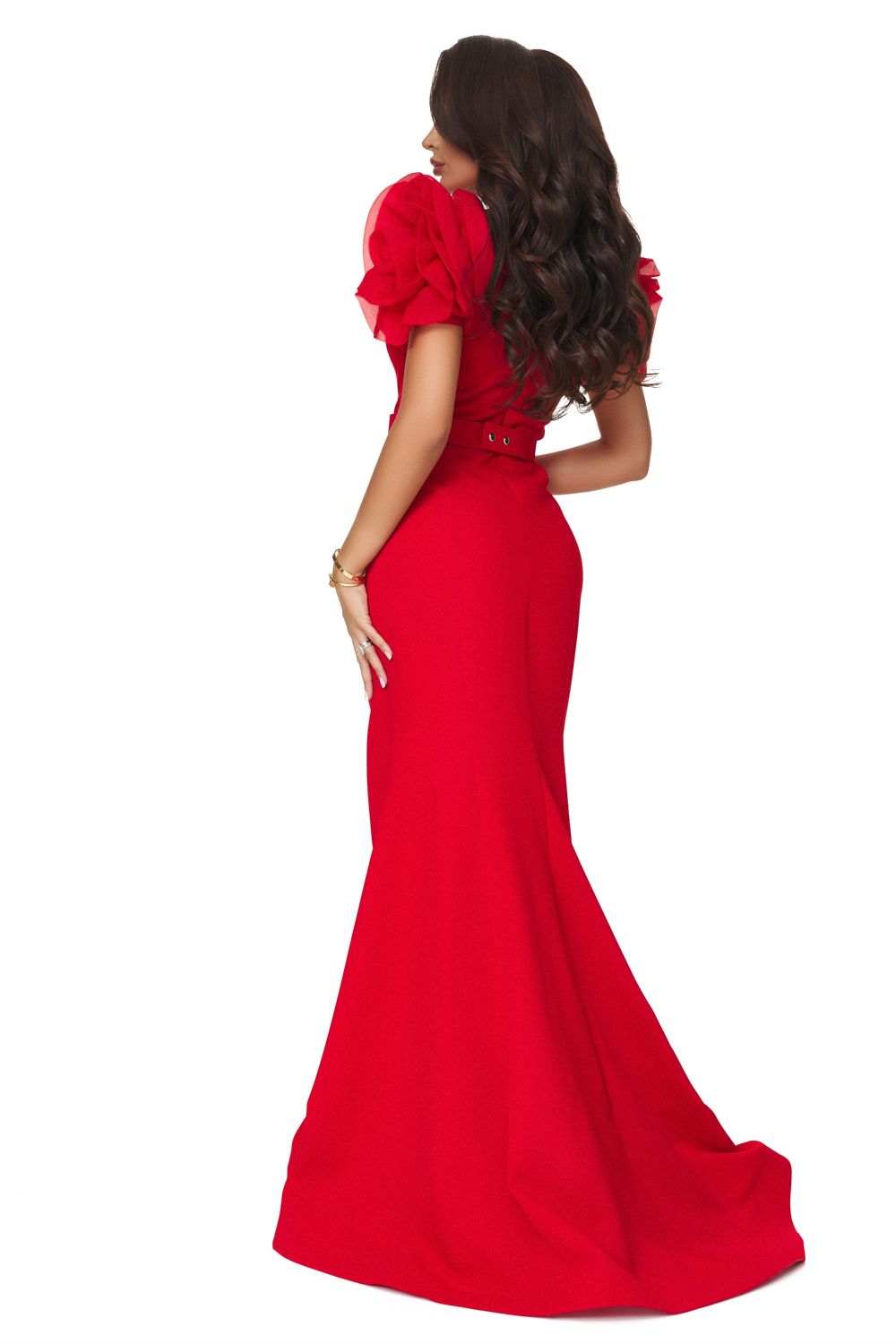 Rochie dama lunga rosie Cozia Bogas
