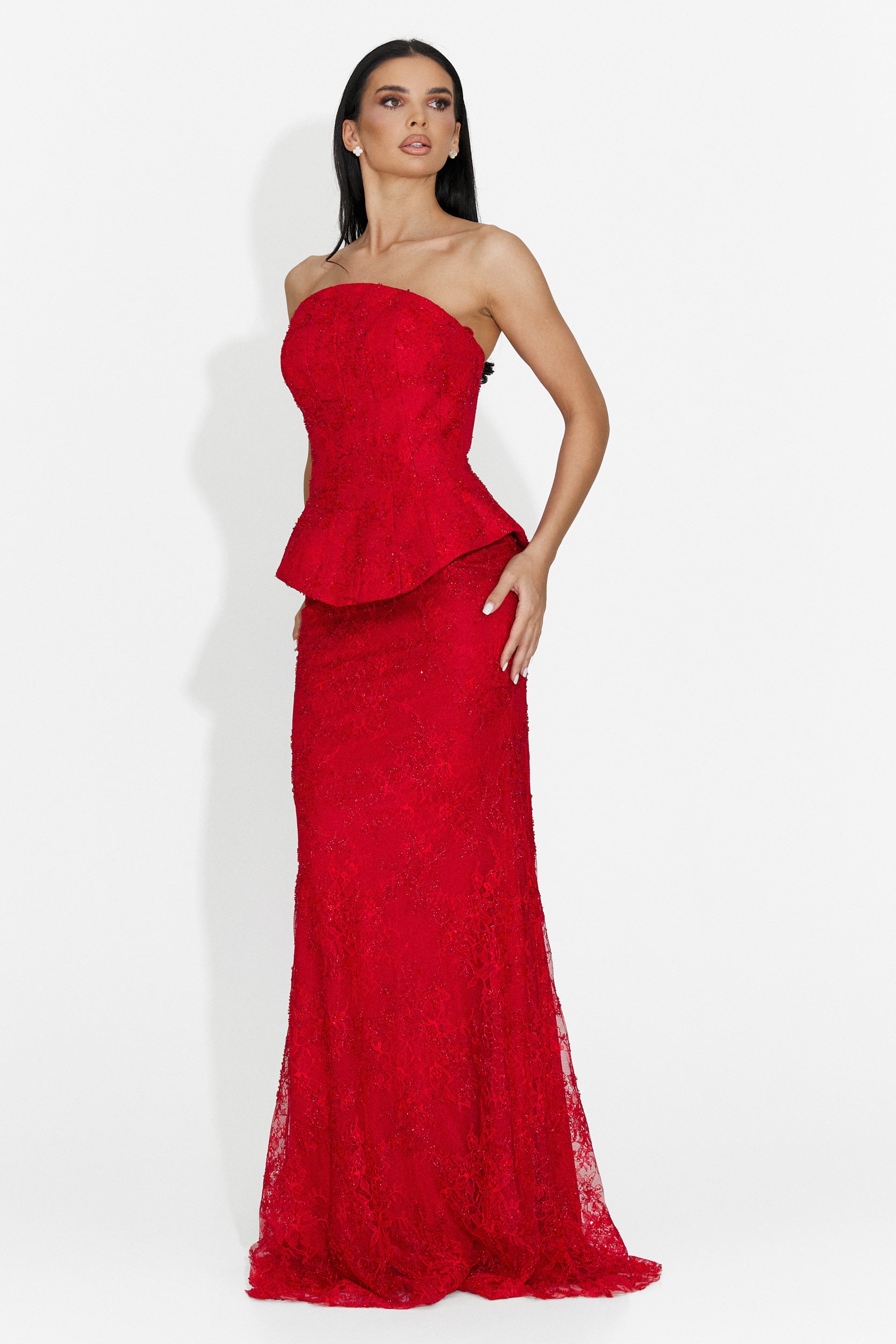 Rochie dama lunga rosie Izalya Bogas
