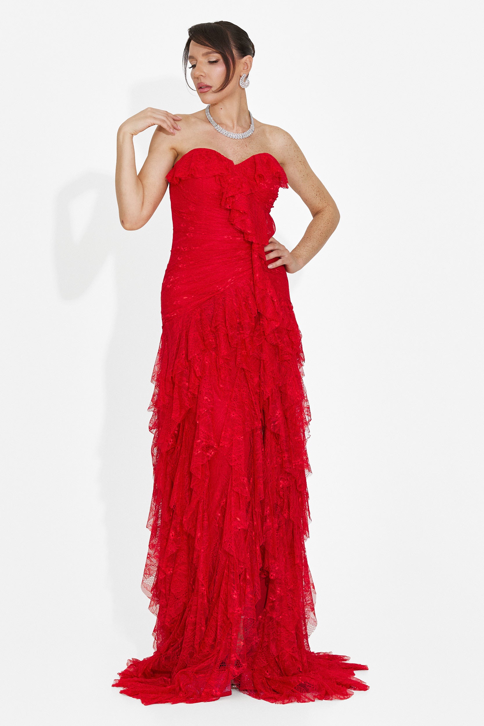 Rochie dama lunga rosie Jesya Bogas