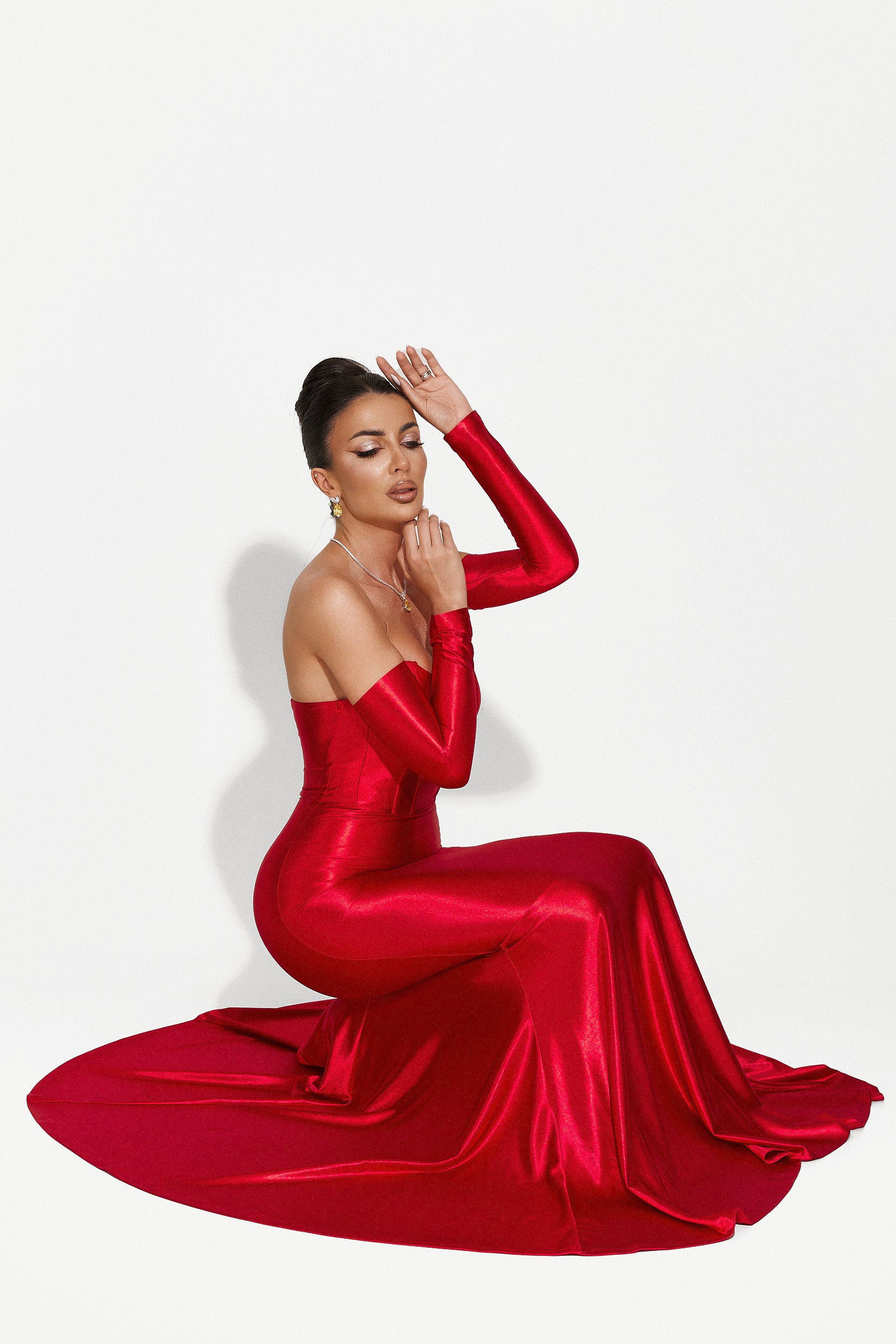 Long red women's dress Malonia Bogas
