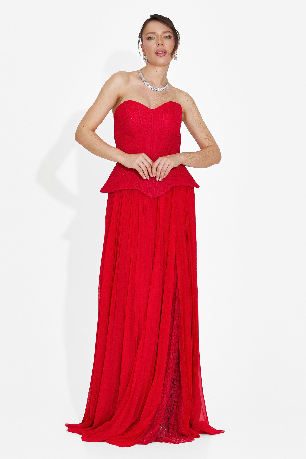 Rochie dama lunga rosie Mivea Bogas, imaginea 8 din 8