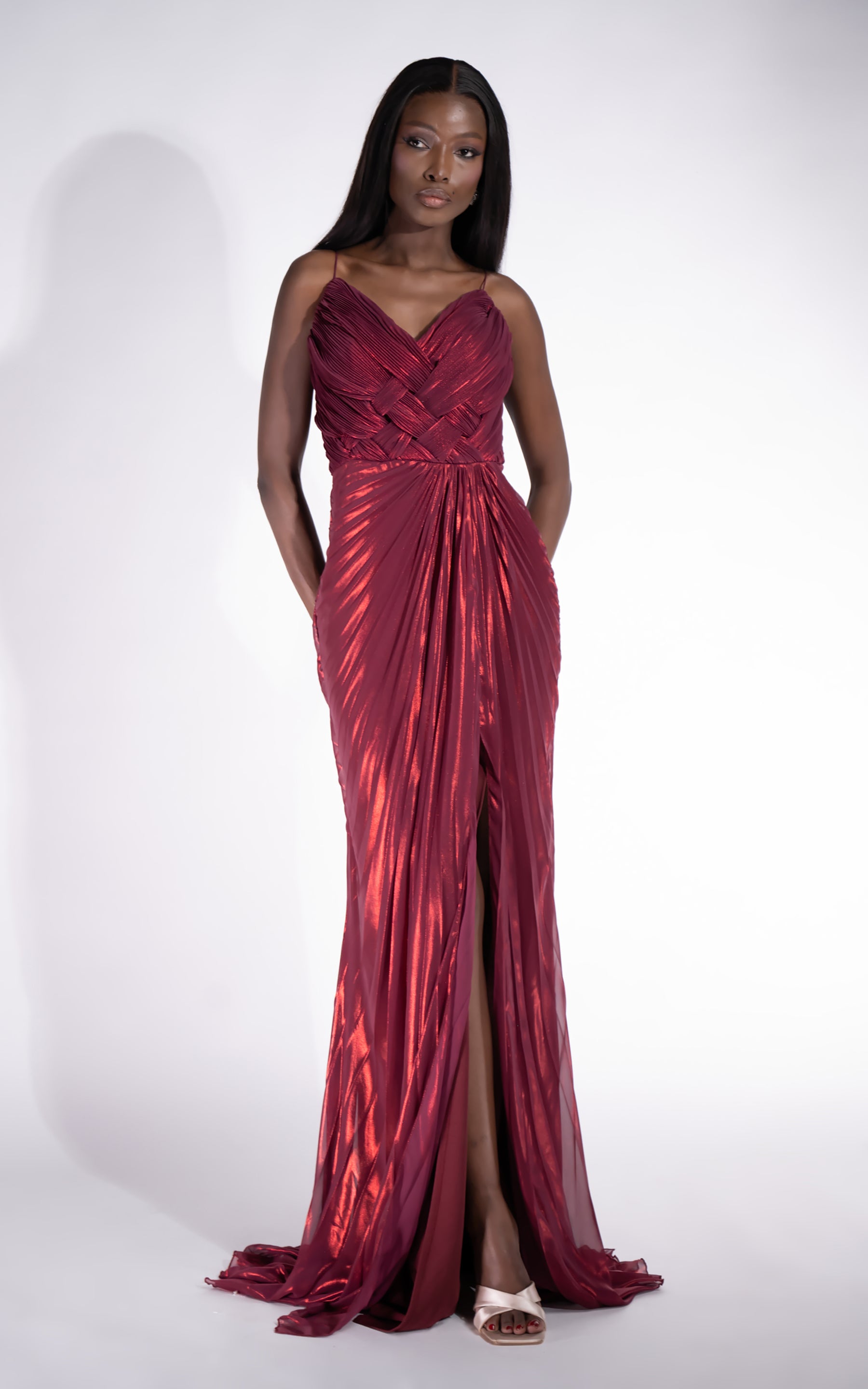 Rochie dama lunga rosie Mylanka Bogas
