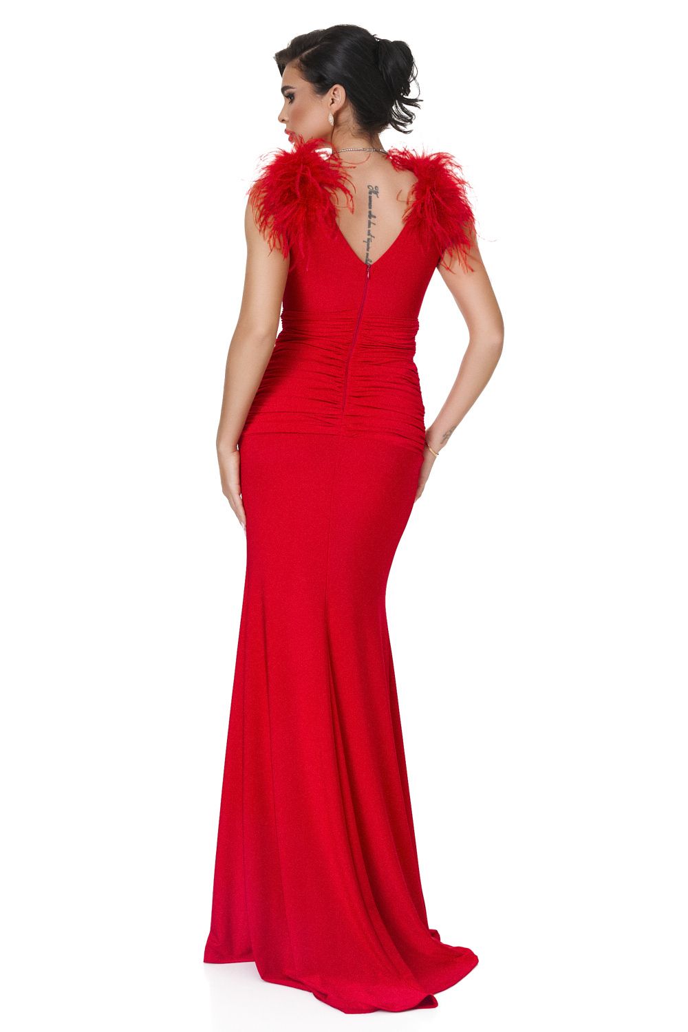 Rochie dama lunga rosie Osmyna Bogas