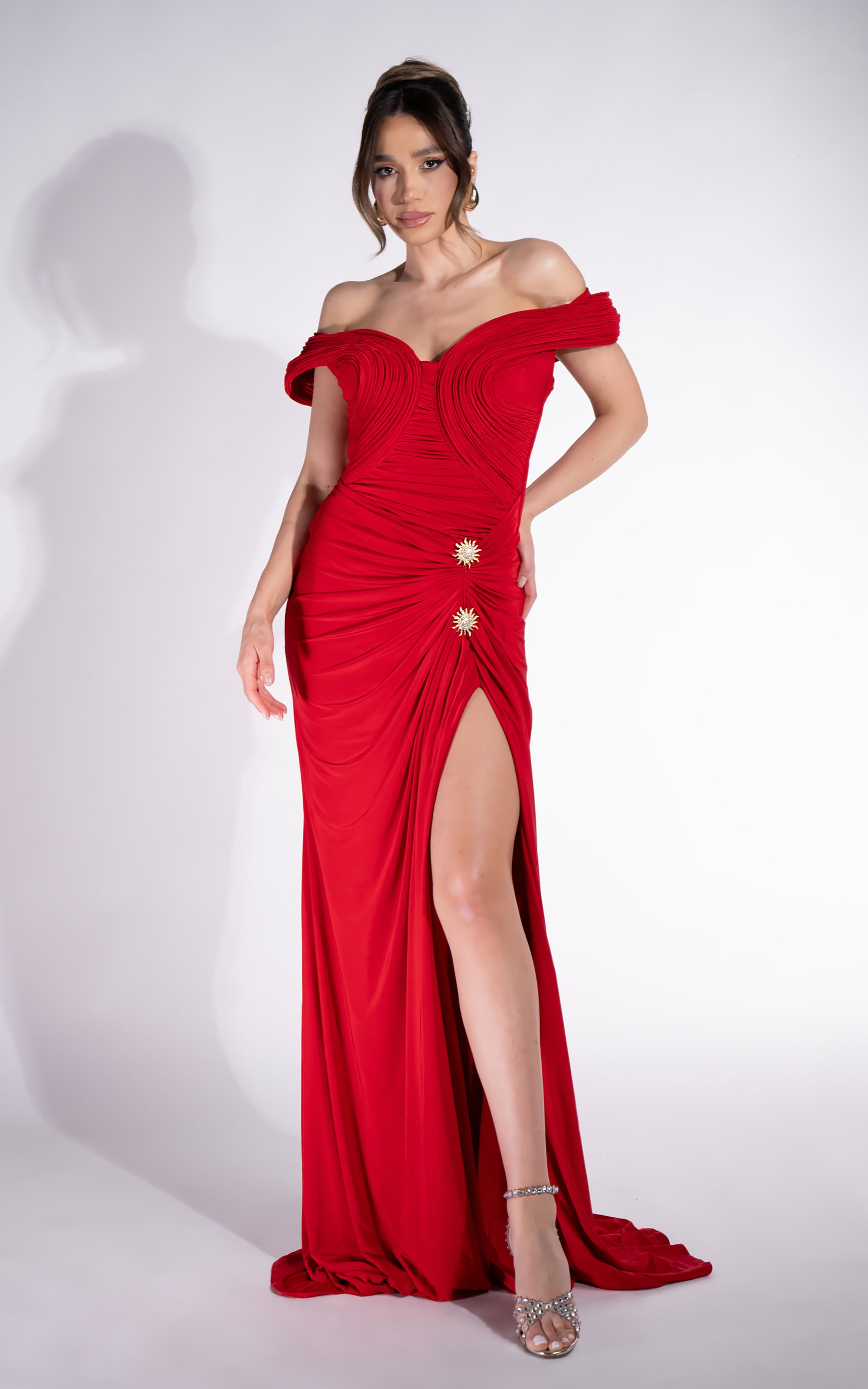 Rochie dama lunga rosie Radiancia Bogas