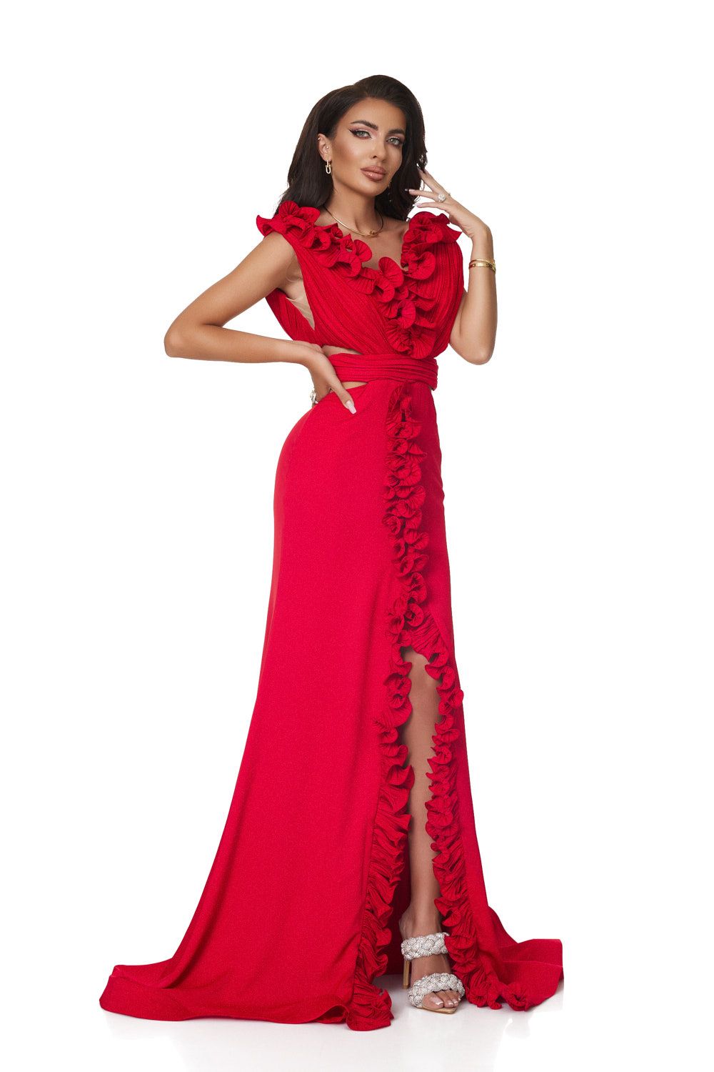 Ladies long dress in red Zapissa Bogas