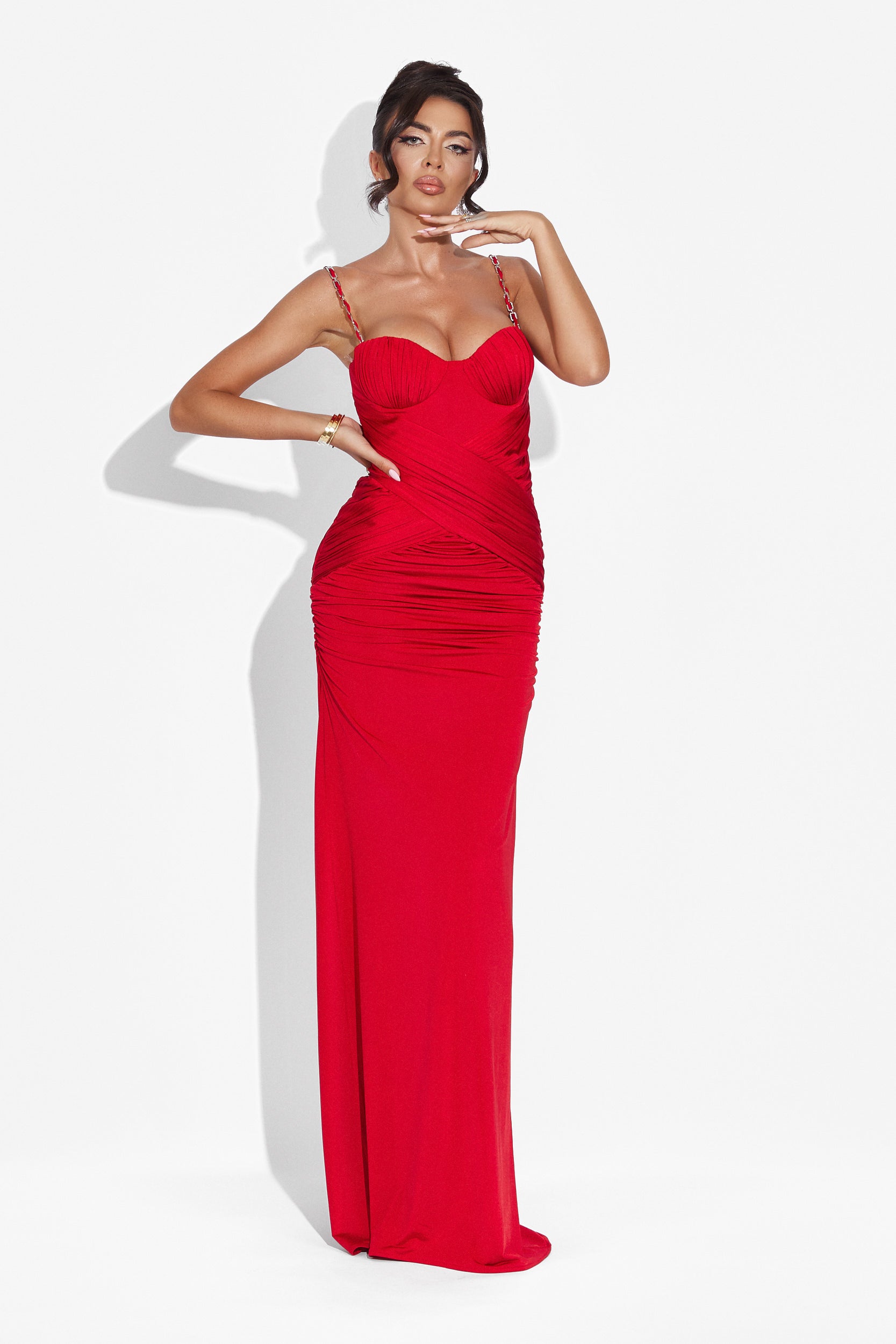 Rochie dama lunga rosie Anika Bogas