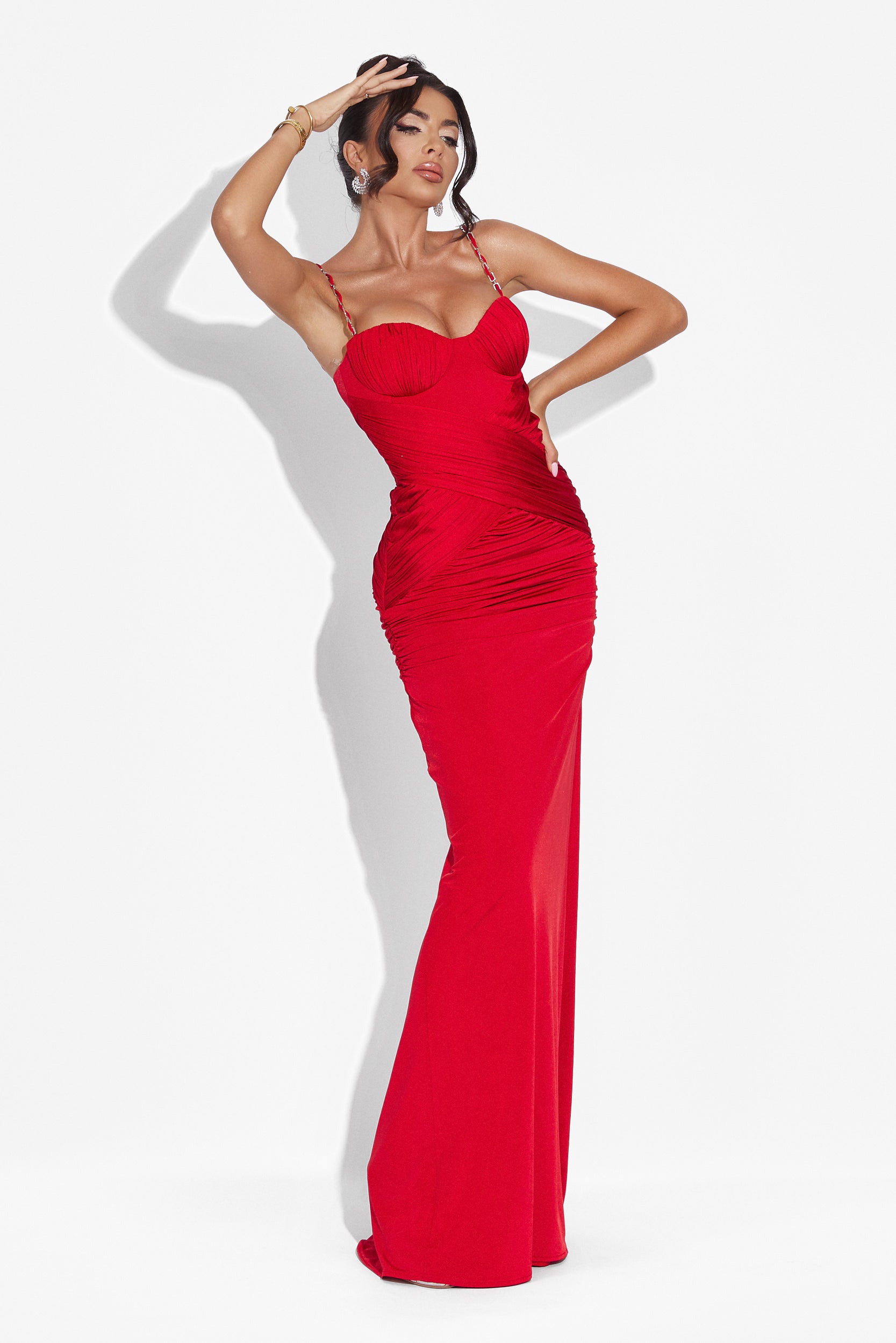 Rochie dama lunga rosie Anika Bogas