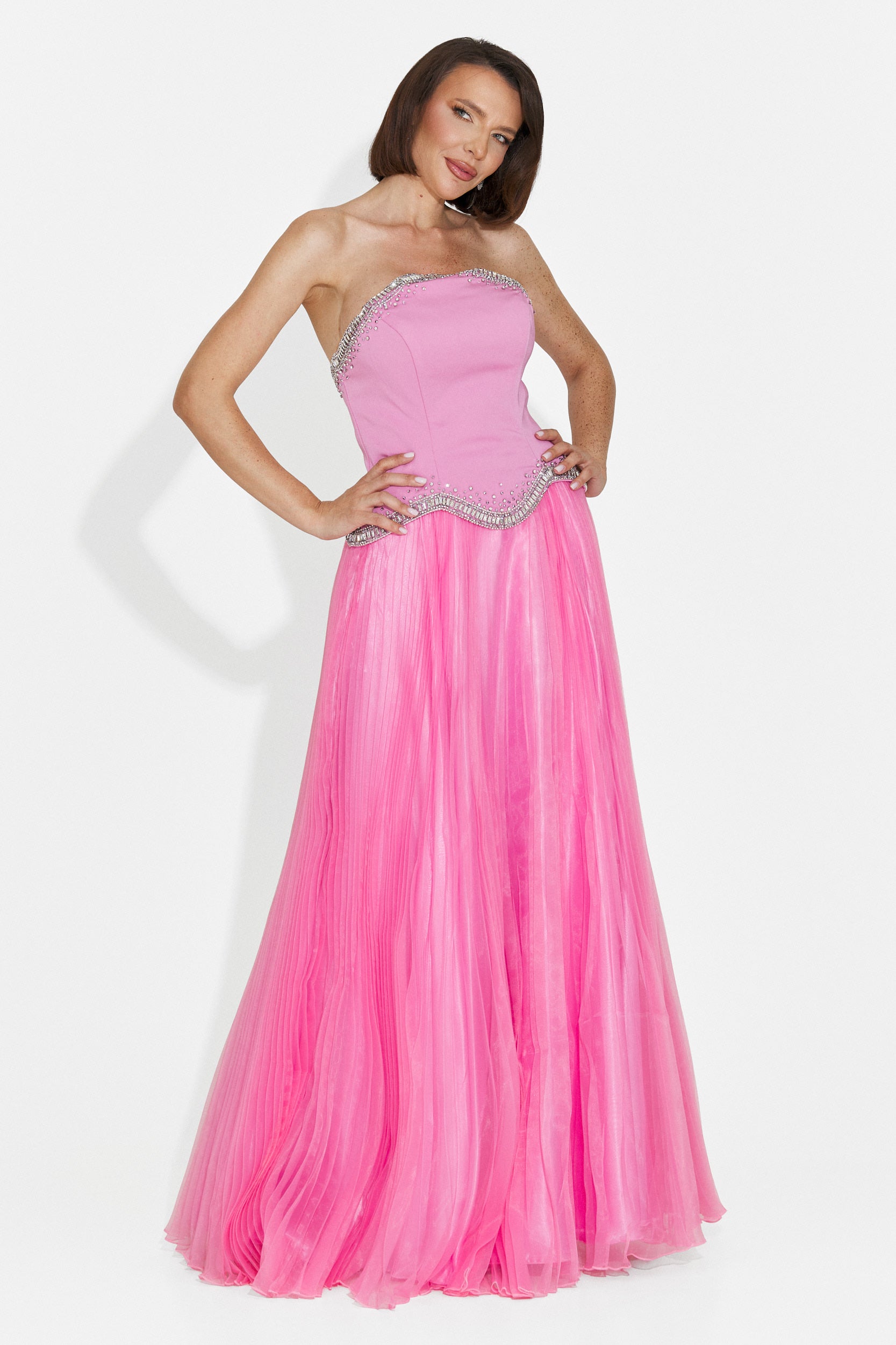 Rochie dama lunga roz Dagmar Bogas