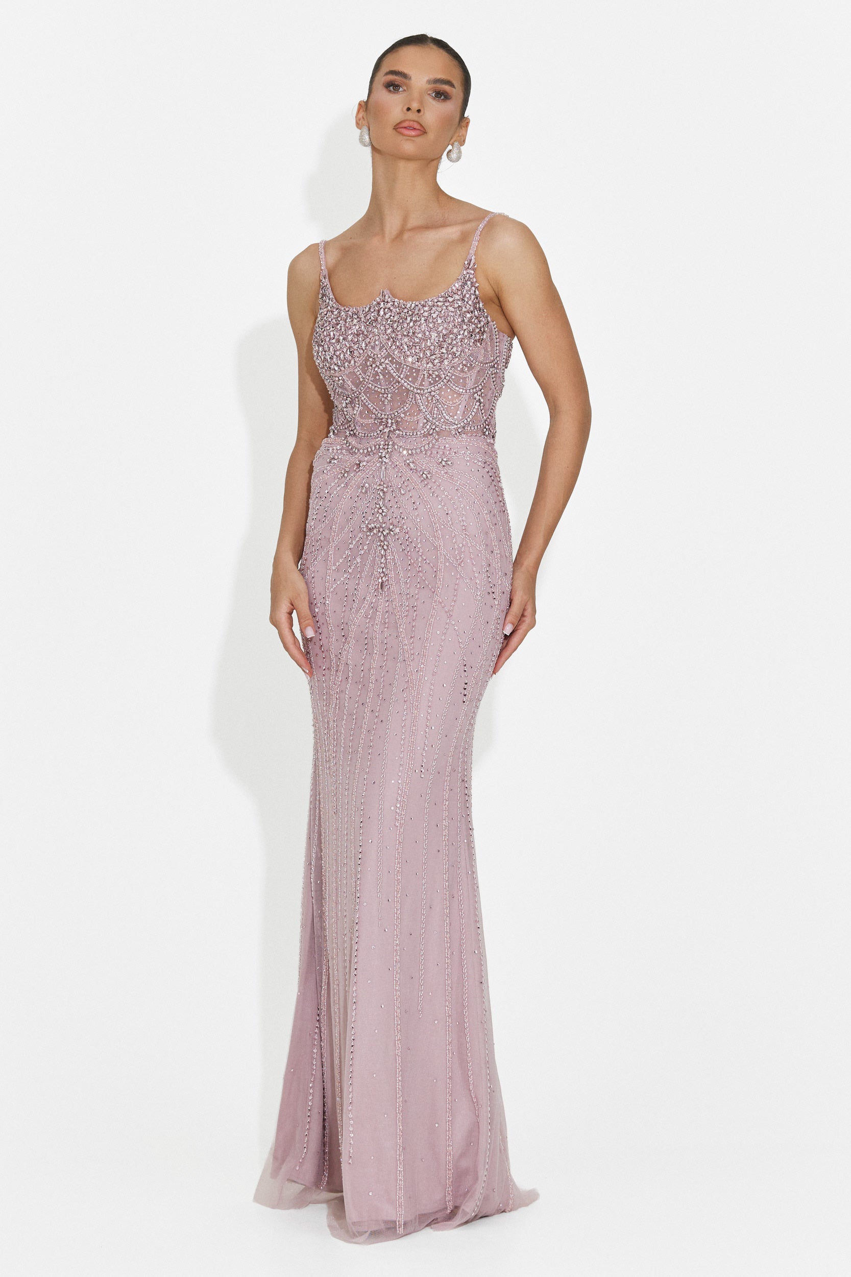 Rochie dama lunga roz Frauke Bogas