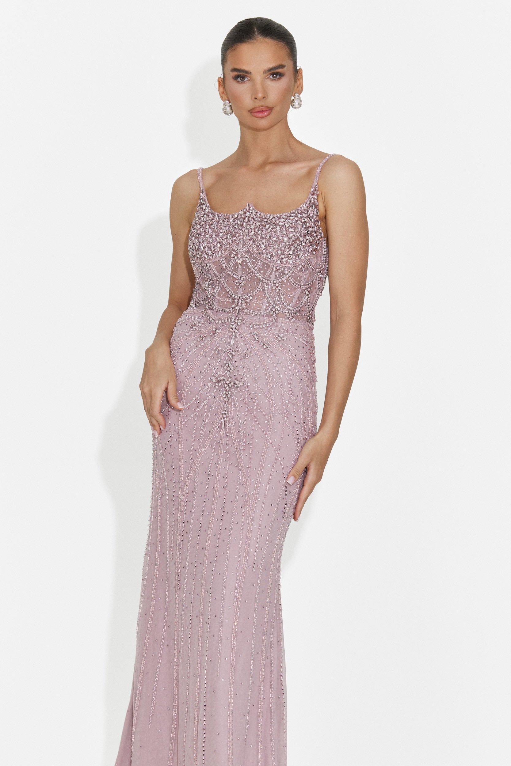 Rochie dama lunga roz Frauke Bogas