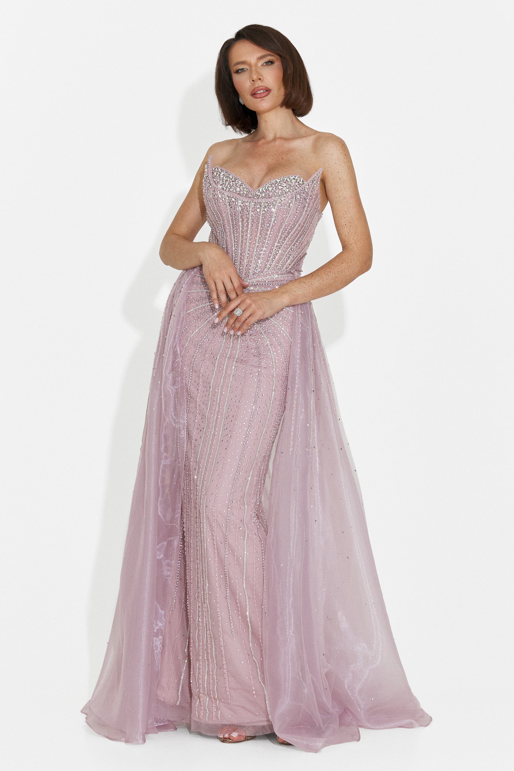 Rochie dama lunga roz Gerda Bogas