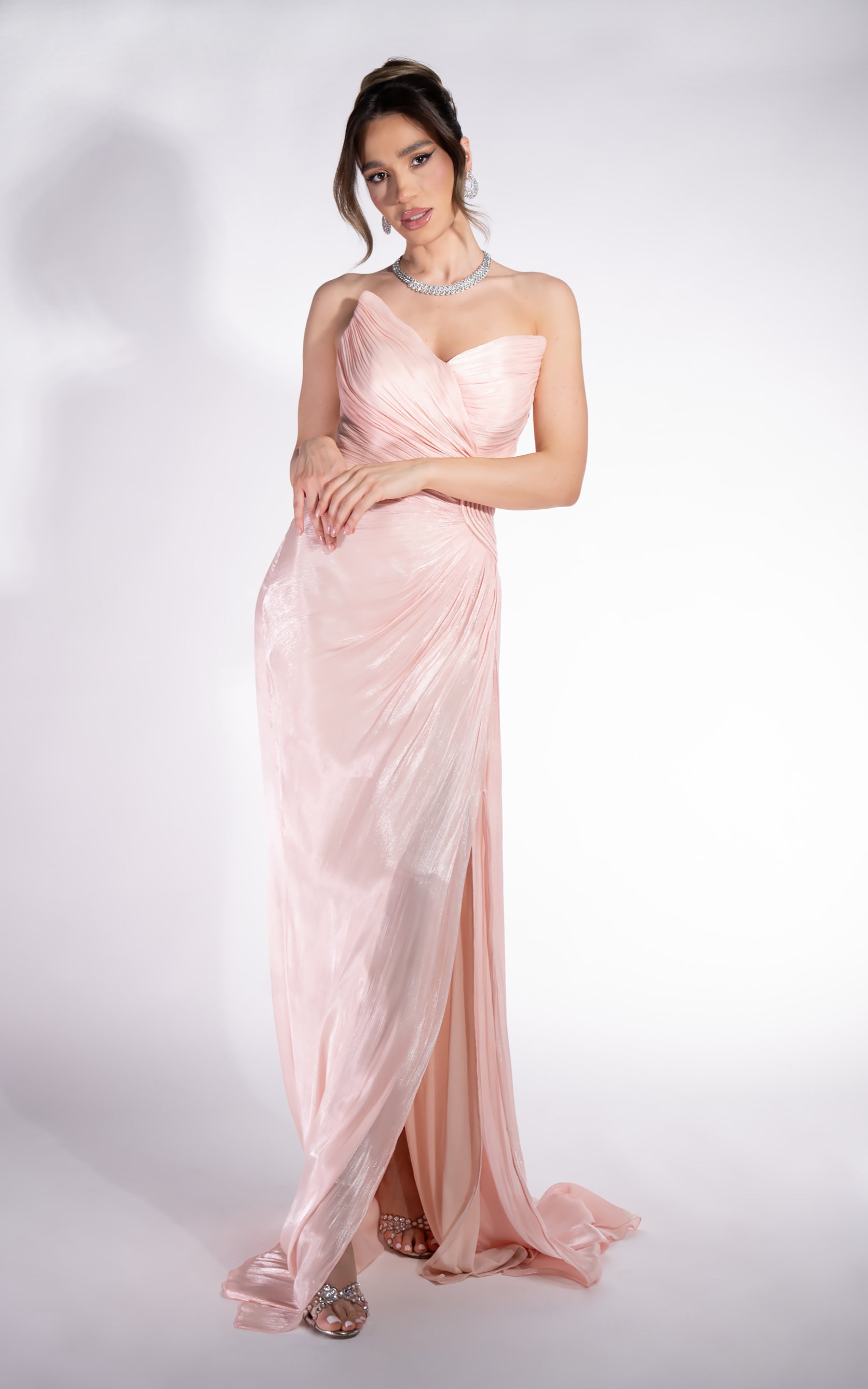 Rochie dama lunga roz Klarisa Bogas
