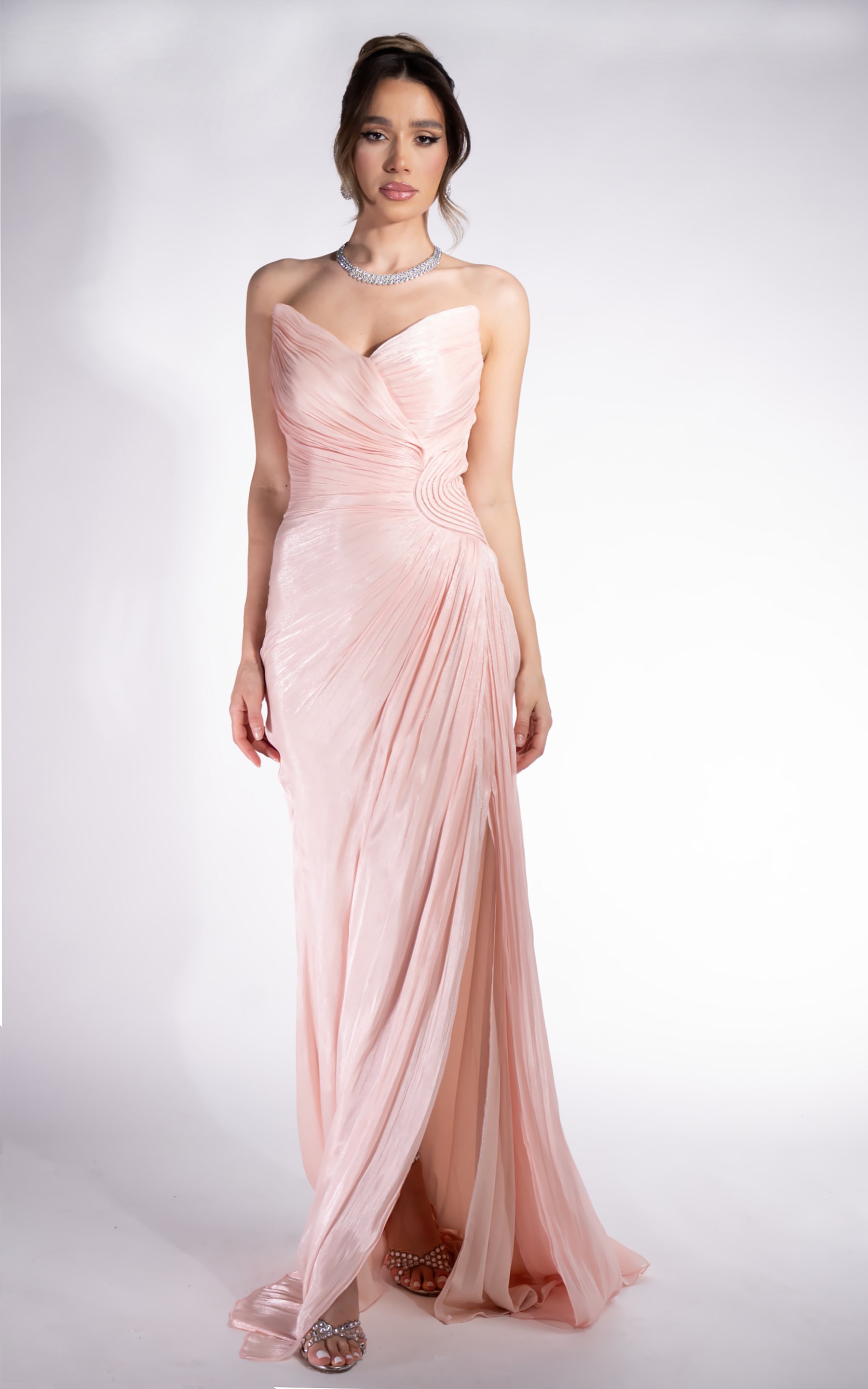 Rochie dama lunga roz Klarisa Bogas